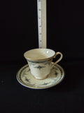 Vintage Minton Grasmere Teacup Saucer Bone China Blue Green Gold (Lot 5488)