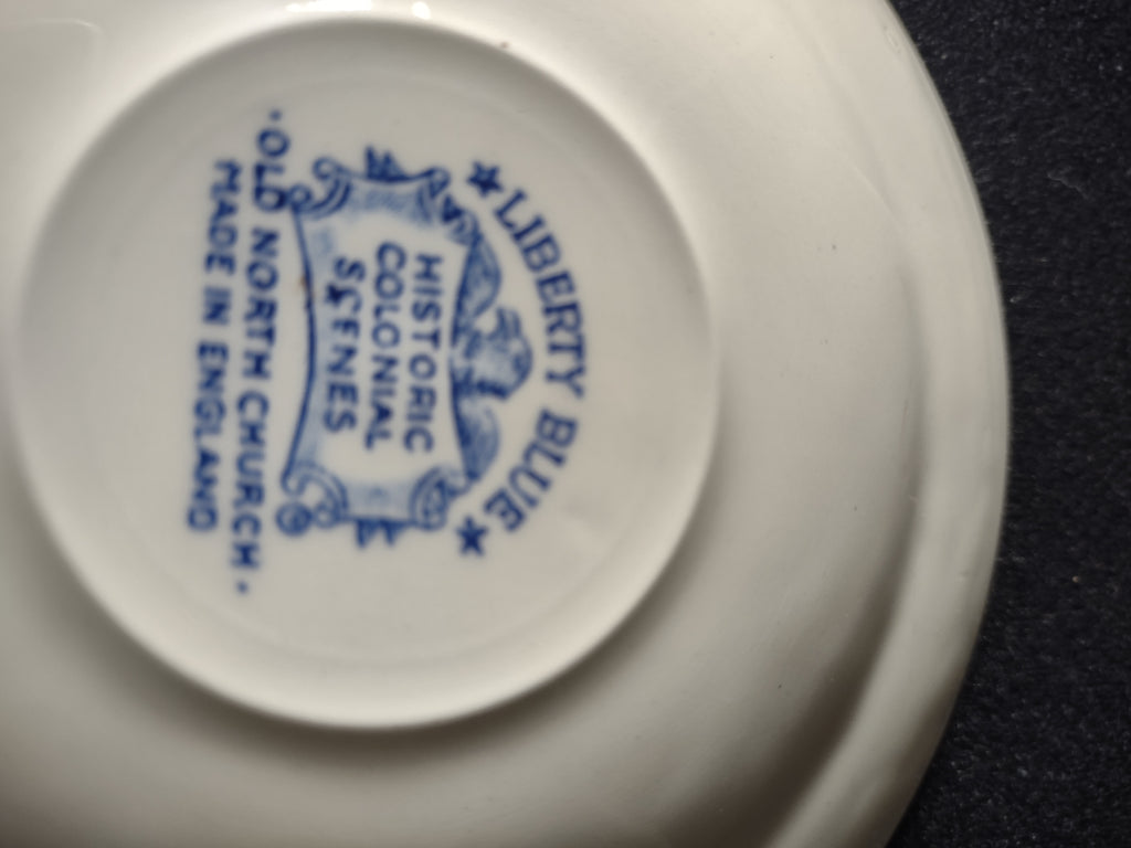Vintage Enoch Wedgwood Co Saucer Historic Colonial Scenes Liberty Blue (Lot 5580