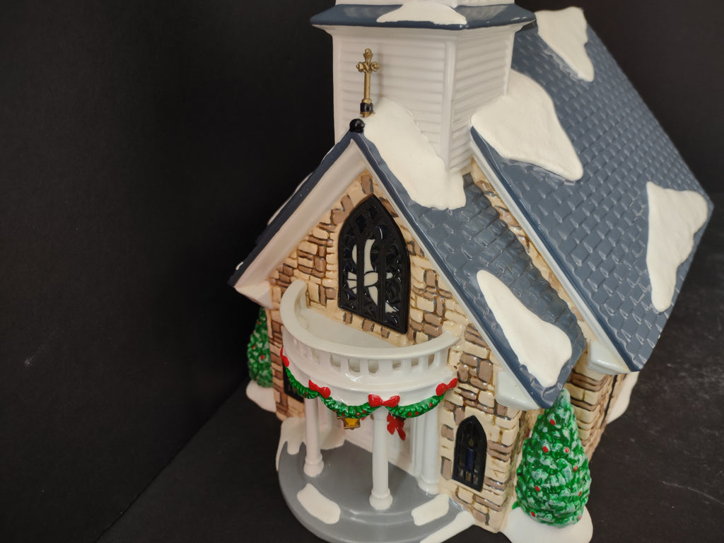 Vintage Christmas Dep 56 Snow Village Holy Spirit Church IMPERFECT (lot 3470)