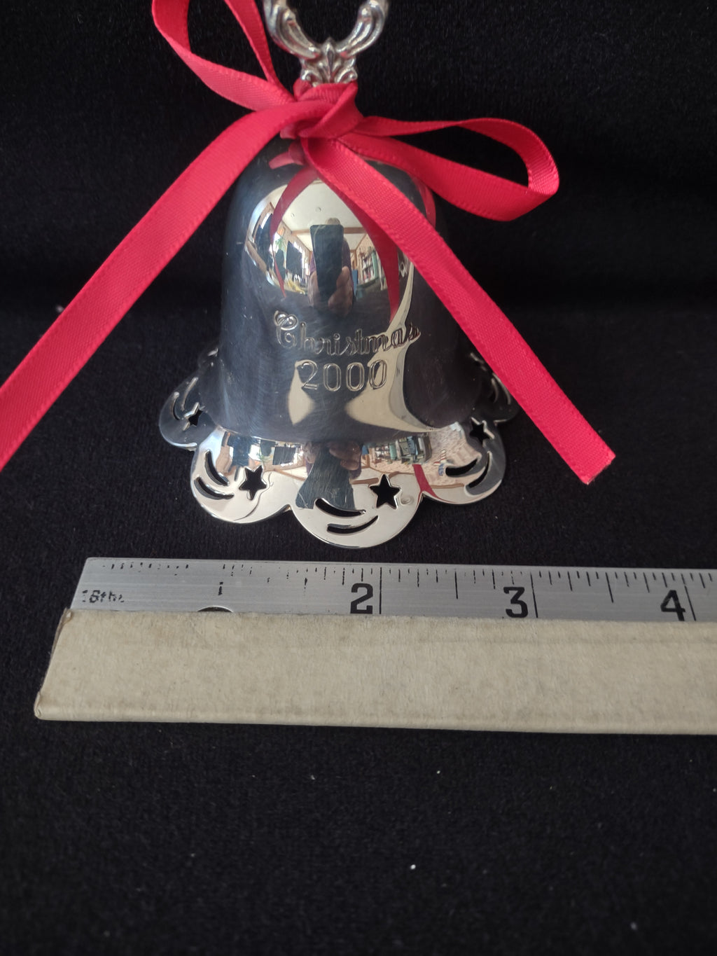 Vintage 2000 Towle Silver Plated Engraved Christmas Bell (Lot 4133)