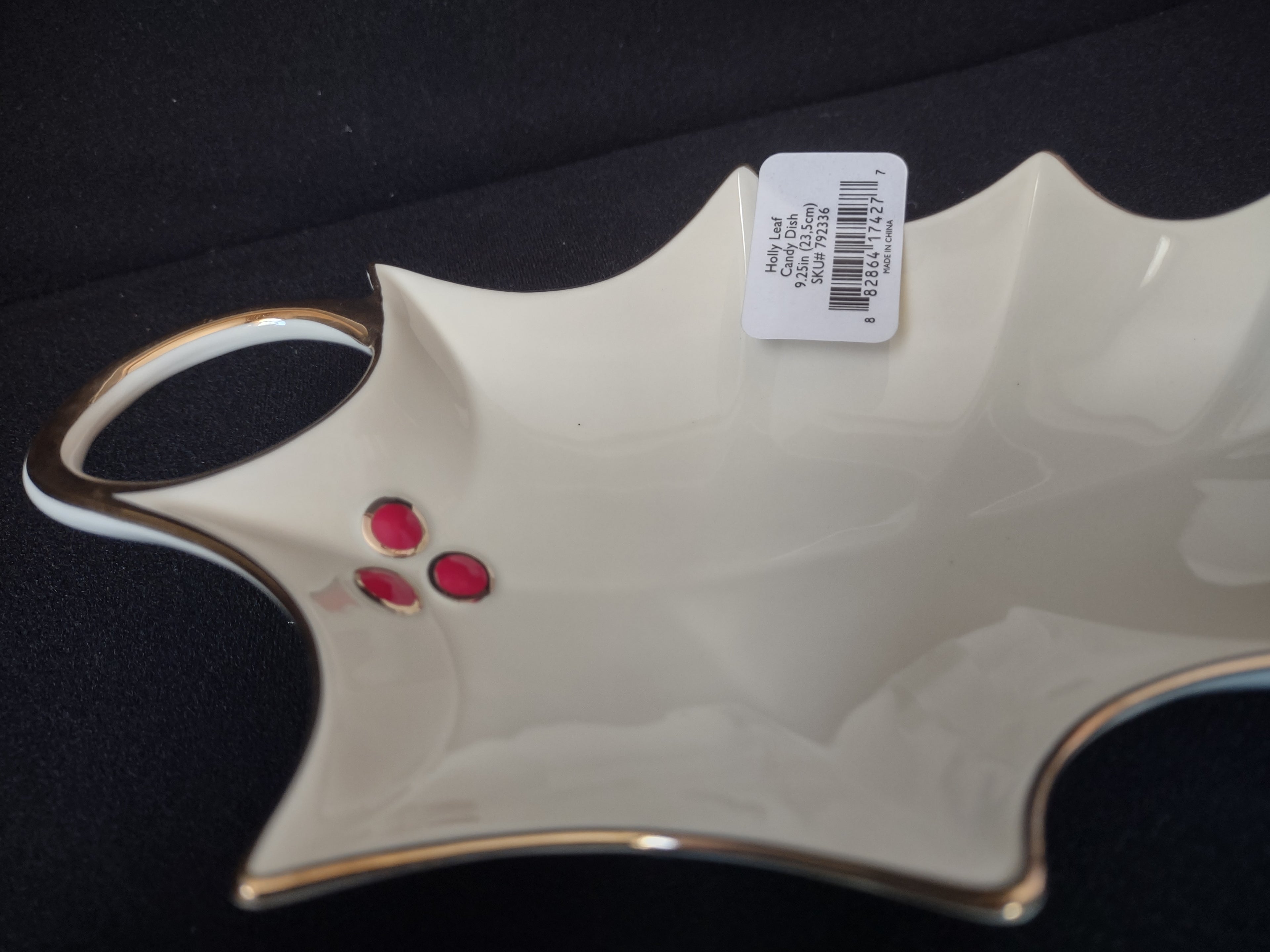 Lenox Christmas Holly Leaf Candy Dish (lot 1668)