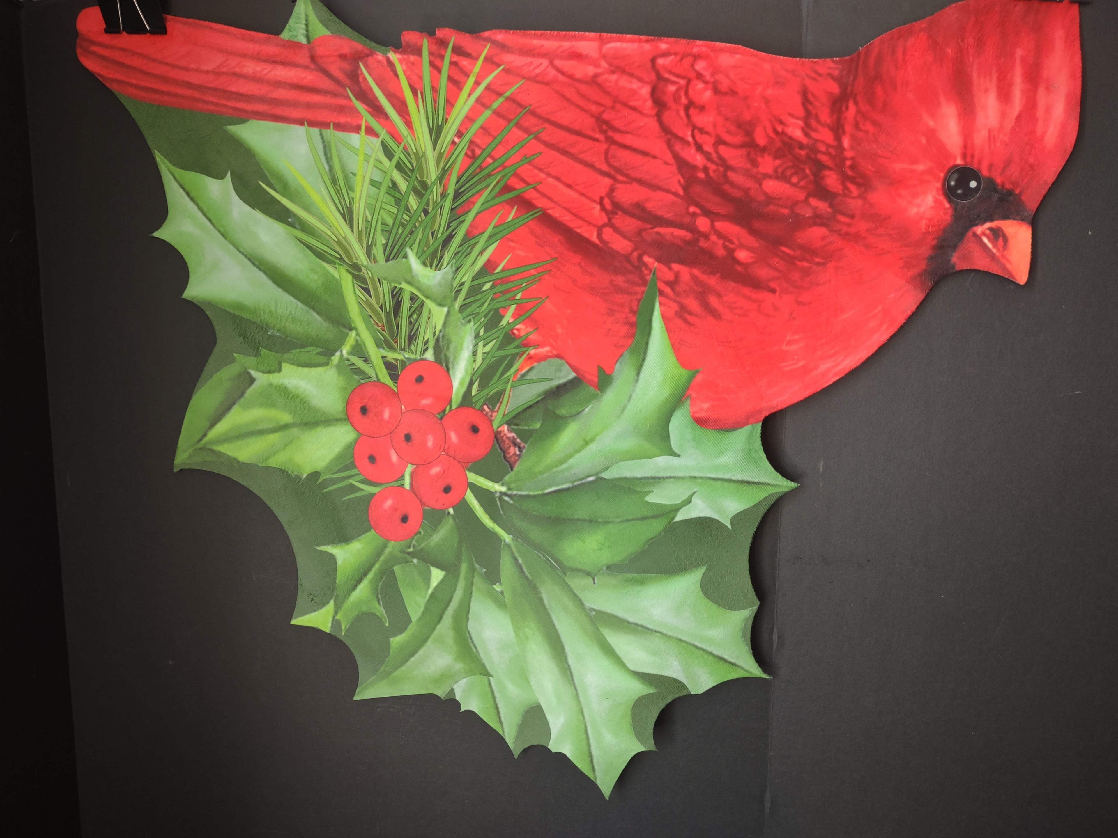 Christmas Cardinal Shape Red Doormat Floormat 29"x25" Decorative (lot 2722j)
