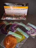 Vintage Halloween Foil Spider Hanging from Web Skull Pumpkin (lot 3132j)