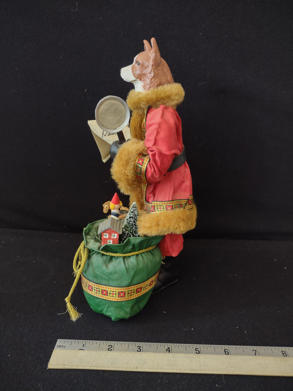 Vintage Christmas Suit Santa Dog Nice List Toys Figurine (Lot 3781)