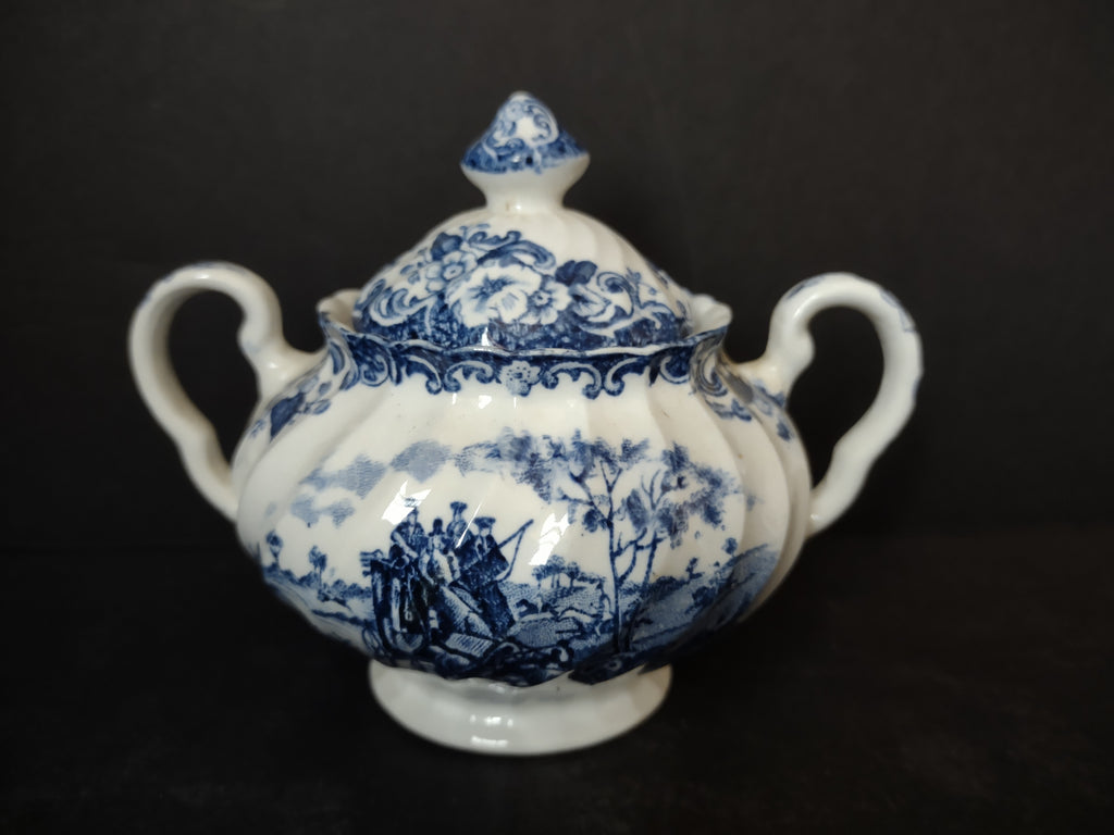 Vintage Ironstone Coaching Scenes Johnson Bros Small Sugar Bowl (lot 5563)