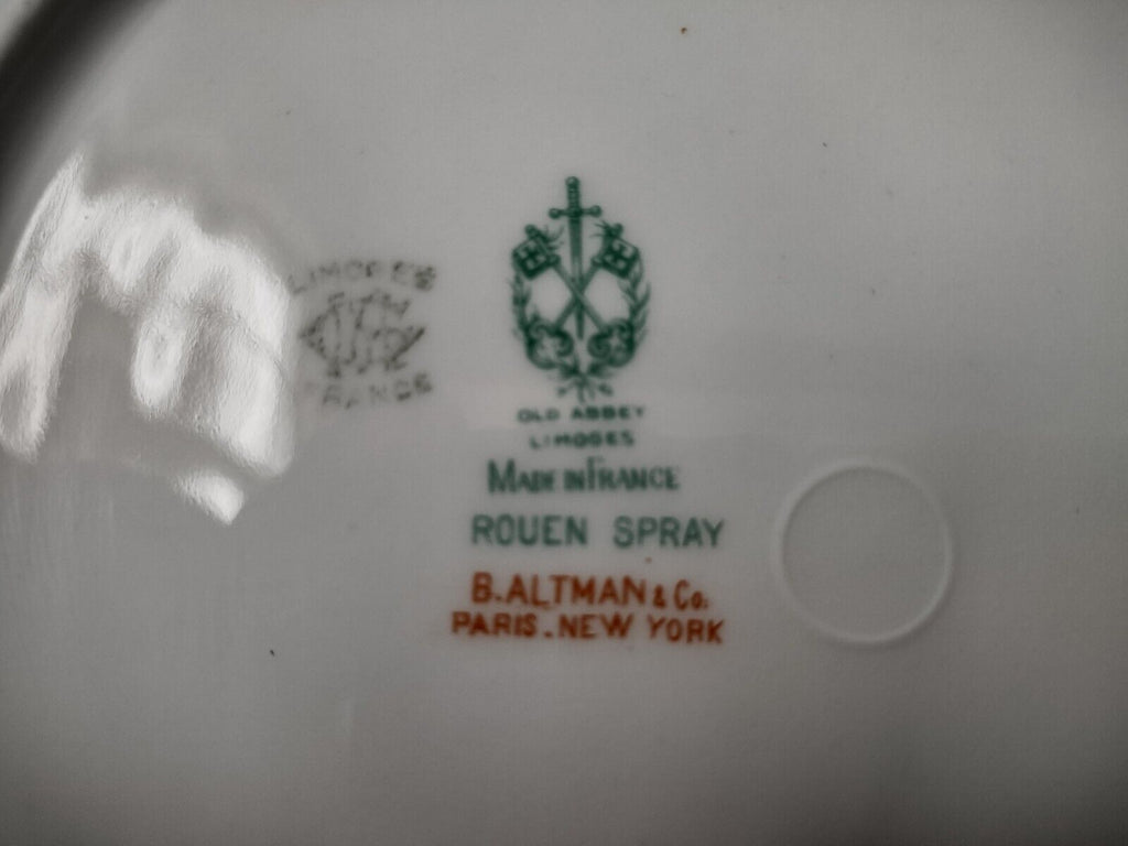 Haviland Limoges Old Abbey Rouen Spray Pheasant Dinner Plate 9-5/8" (lot 345)