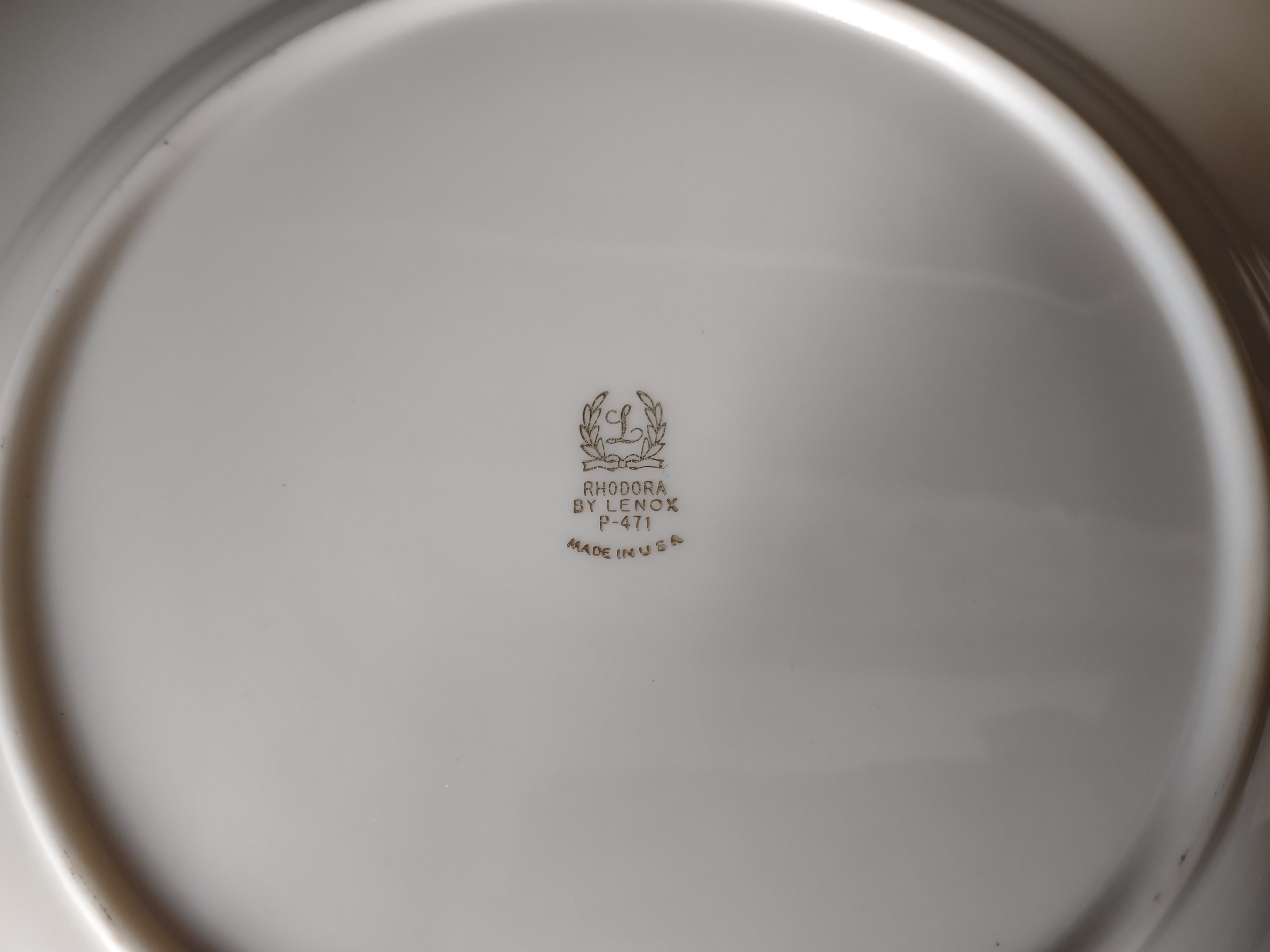 Vintage Lenox Rhodora Dinner Plate Rose Flower Gold (lot 1791)