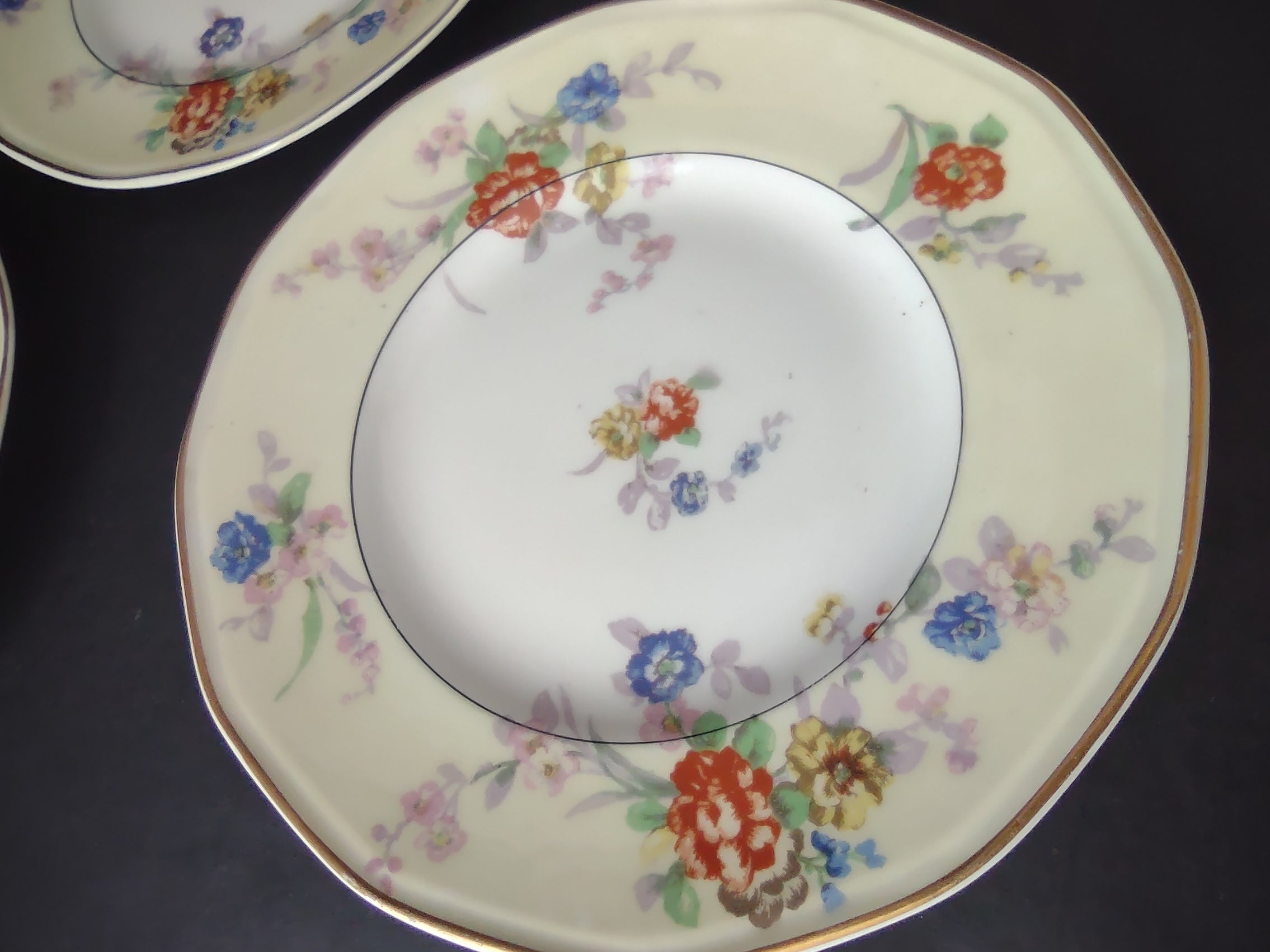 Haviland Limoges 8 x Yellow Jewel Bread Butter Plate Floral (lot 830)
