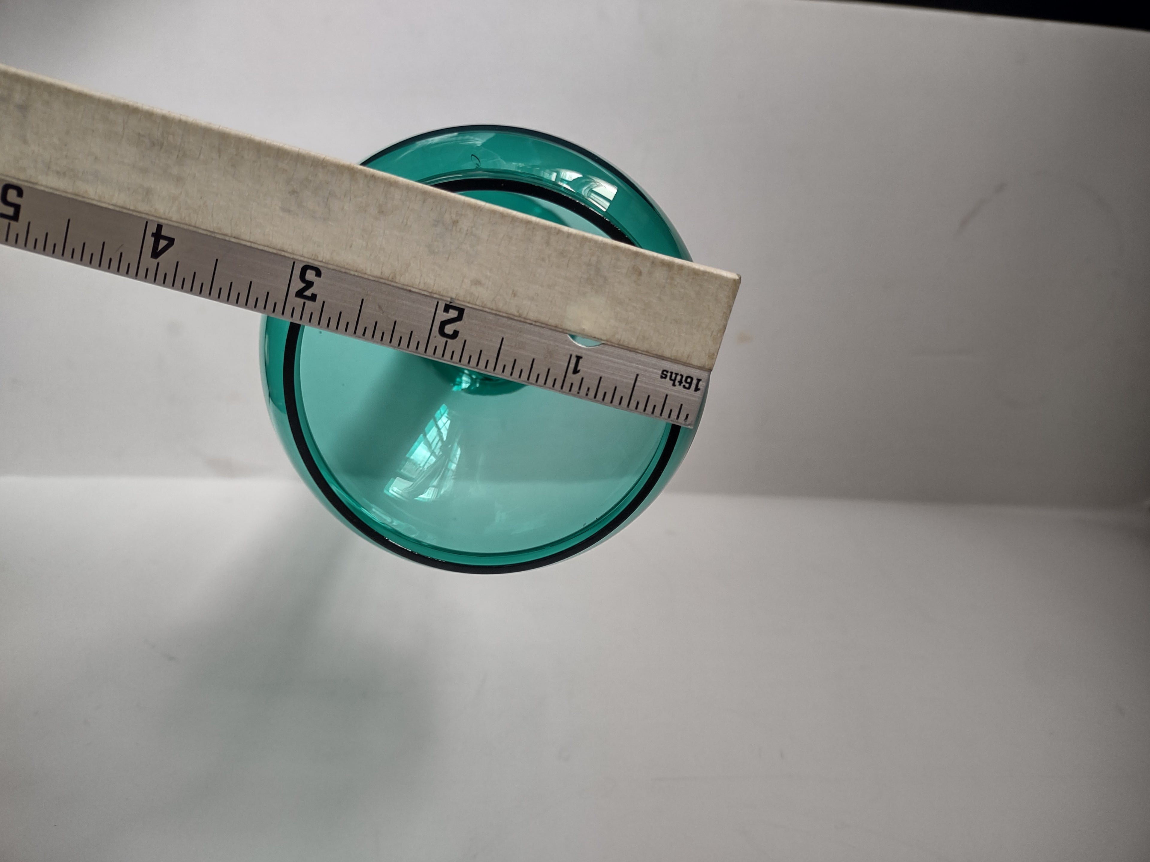 Vintage Floating Candle Juniper Green 12" Glass Candle Holder (lot 2744)