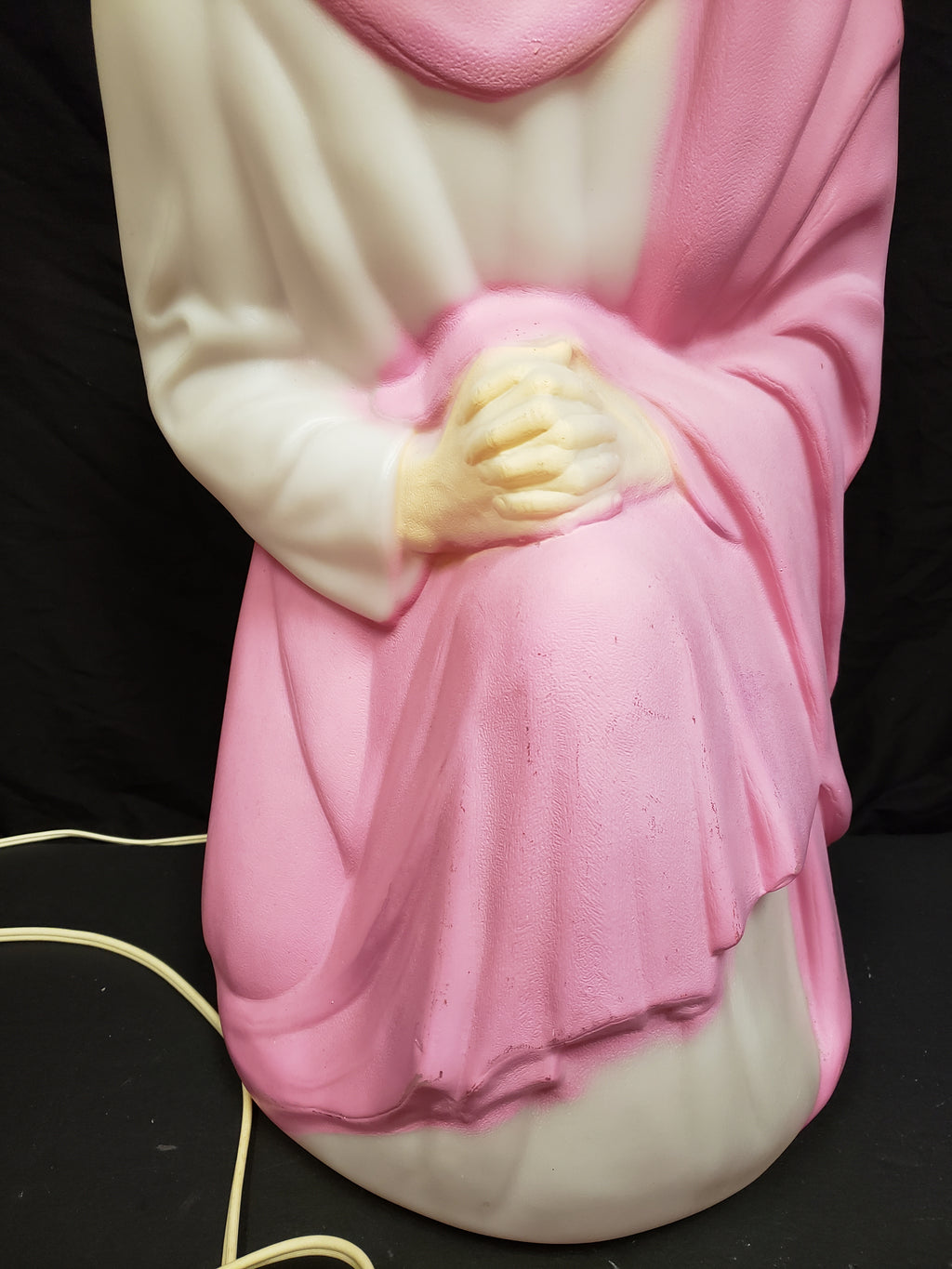 Vintage Christmas Outdoor Blow Mold Nativity Joseph Pink Figurine 27" (lot 2244)
