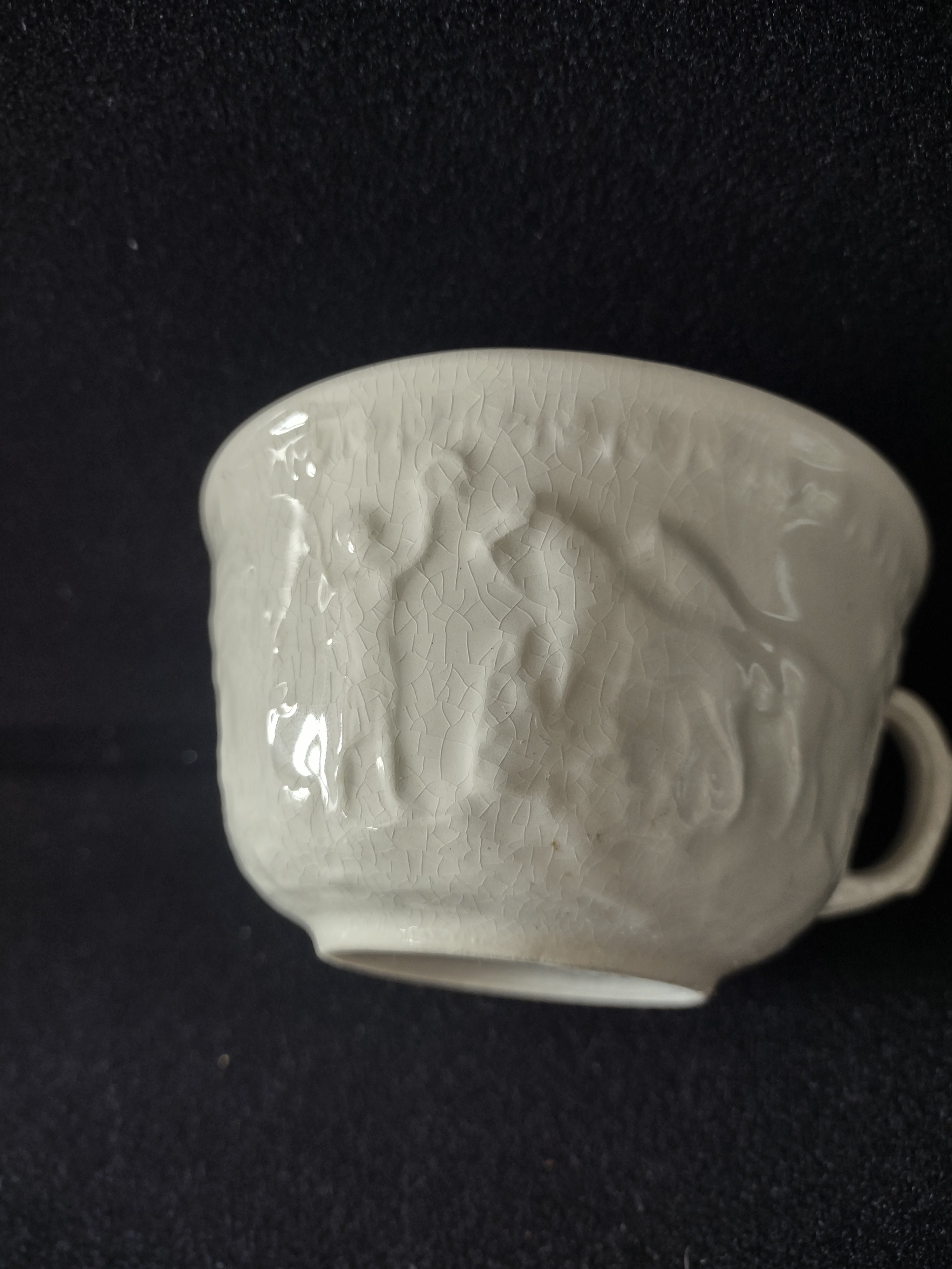 Vintage T G Green Teacup Saucer White Ironstone Hunt Club IMPERFECT (Lot 5664)