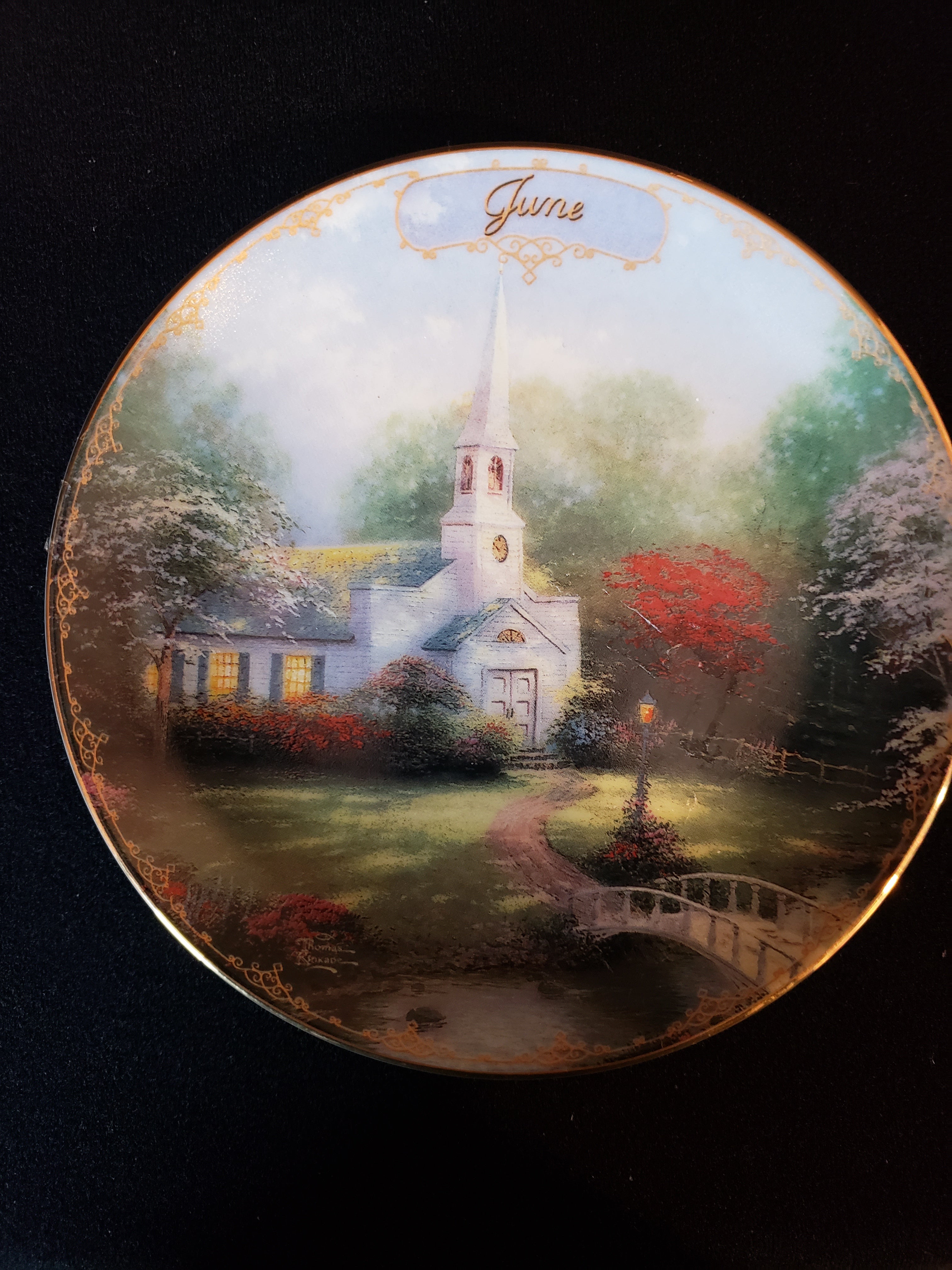 Thomas Kinkade Plate Simpler Times Bradford Exchange