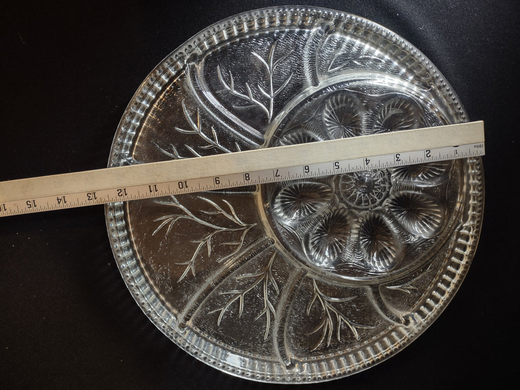 Easter Glass Deviled Egg Snack Plate Serving Platter (lot 2576c)