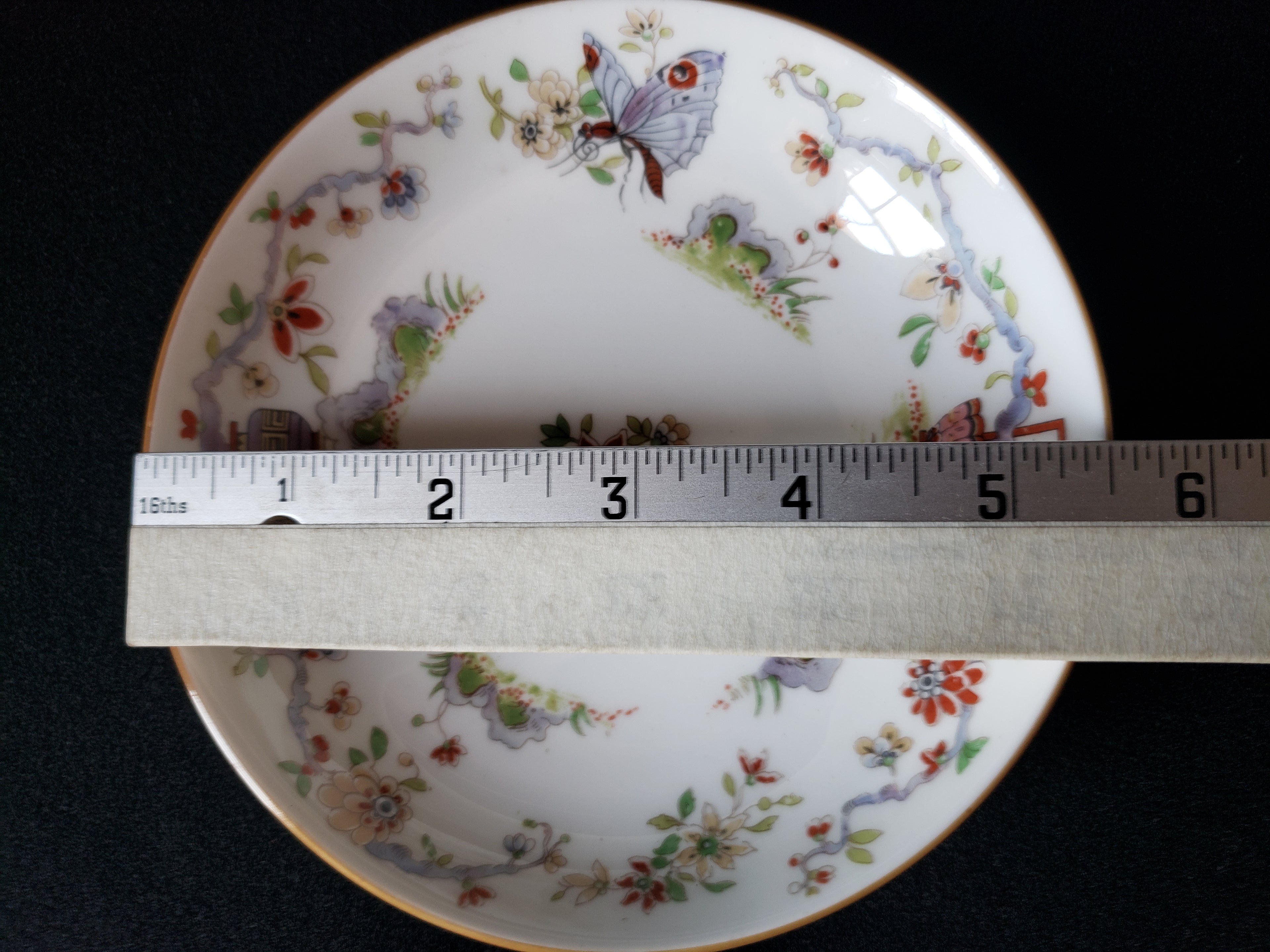 Vintage Royal Worcester Black Higgins Seiter Butterfly Bowl 5-1/2" (lot 2118)
