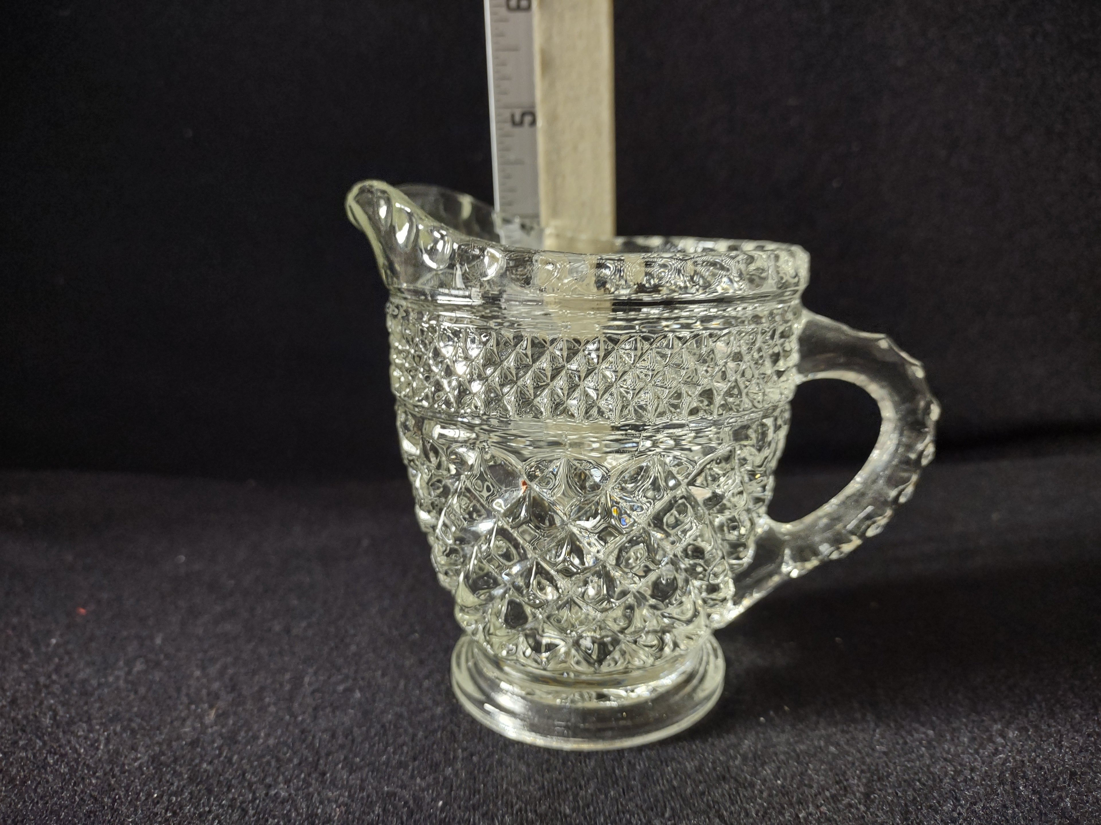 Wexford Anchor Hocking Glass Creamer Diamond Pattern (lot 5152)