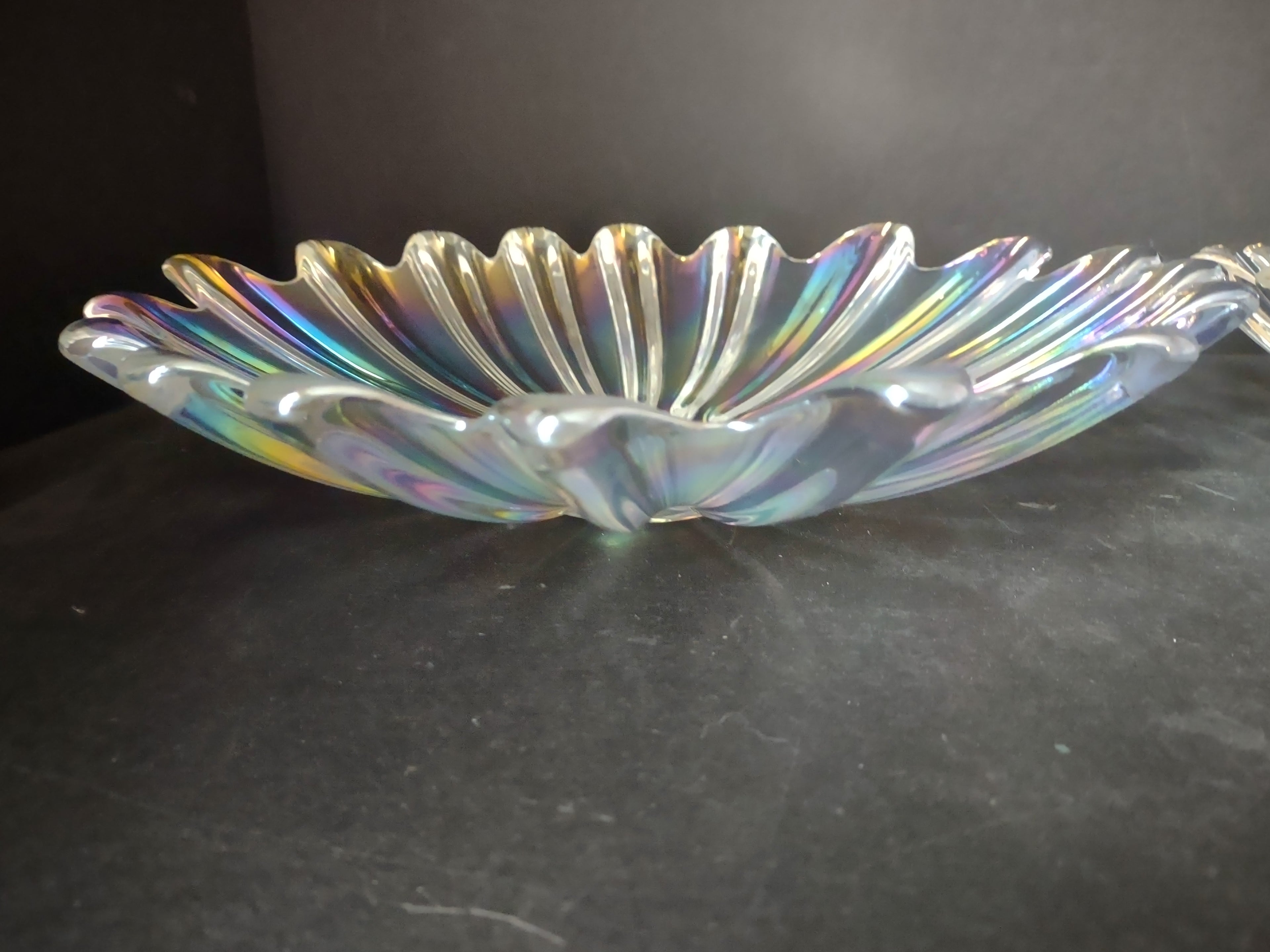 Vintage Set Federal Flower Bowl / Dish Carnival iridescent Celestial (lot 2599c)