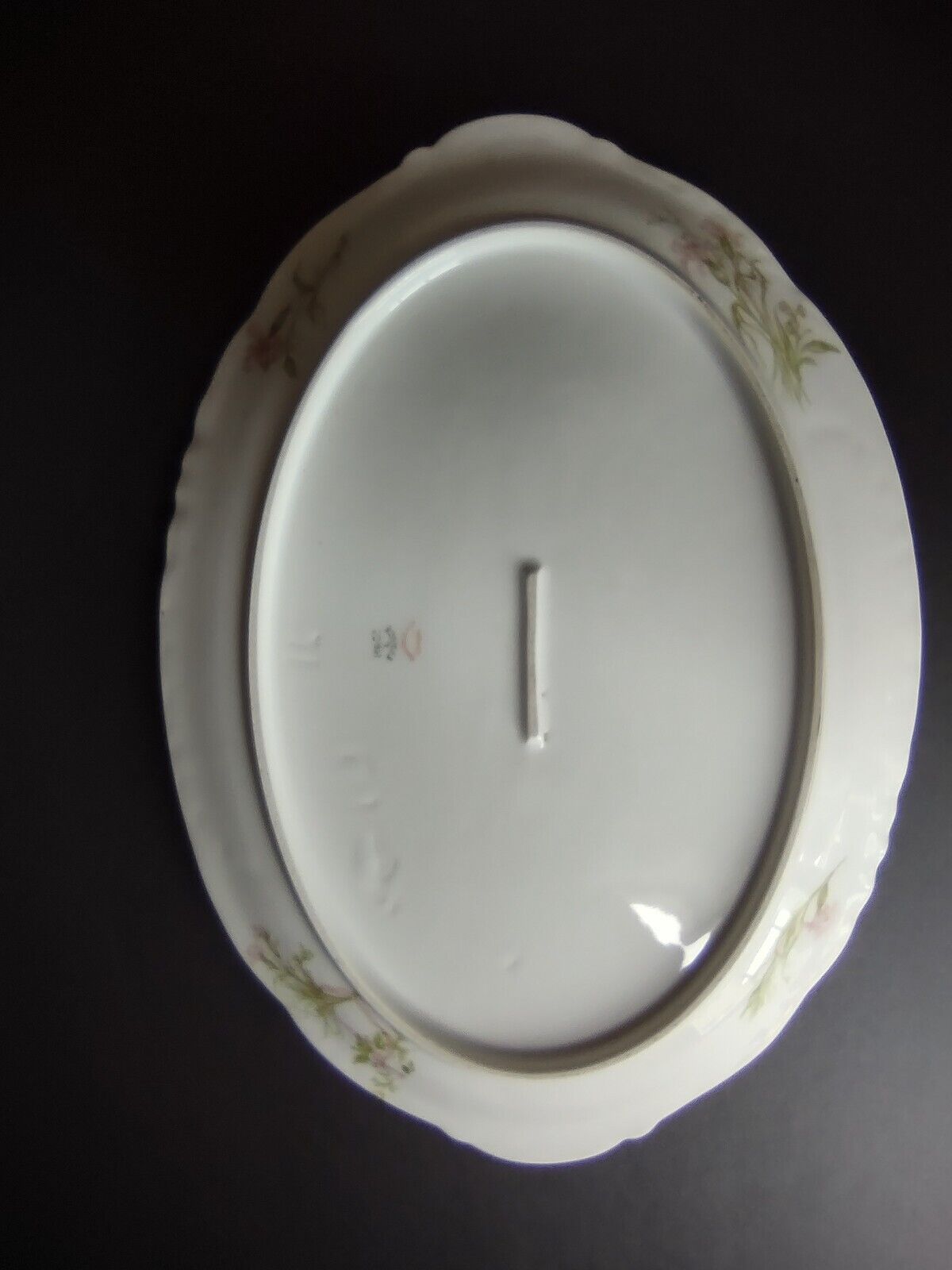 Haviland Limoges Gold Handle Carnation Serving Platter 15-1/2" (lot 340)