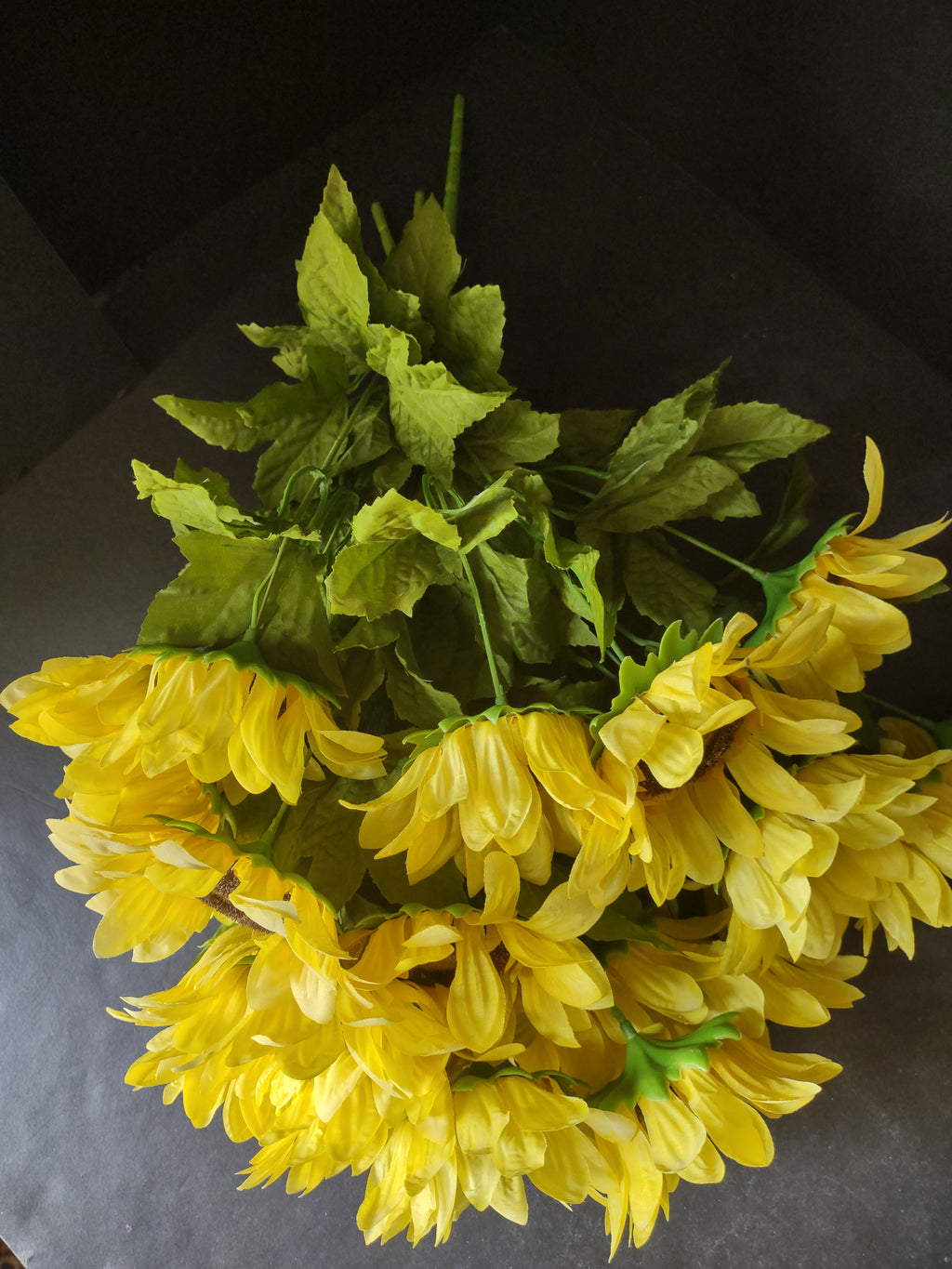 Halloween Thanksgiving Fall Artificial Sunflower 22" Twig x 3 (lot 3110)