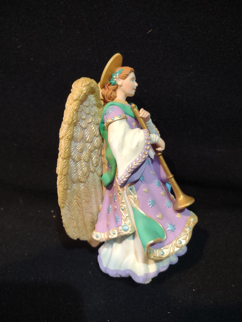 Vintage Hallmark 2000 Graceful Glory Angels Purple Gold Trim Trumpet (Lot 4619)