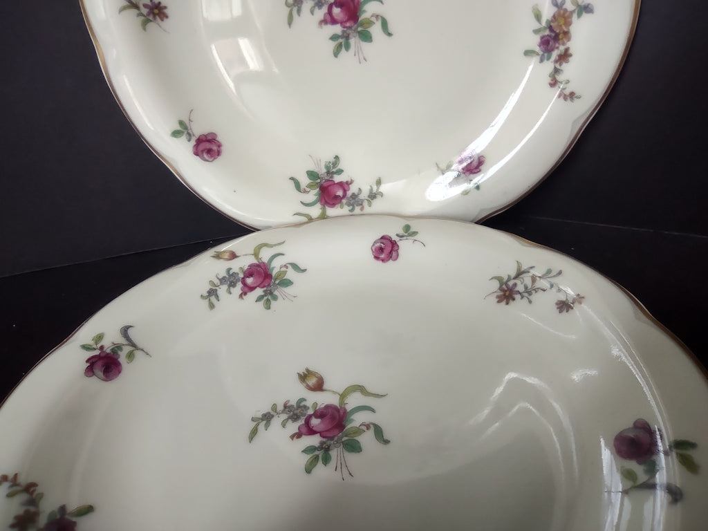 Haviland Limoges 2 x Dessert/Salad Plate Peony Flower Cream Color (lot 927)