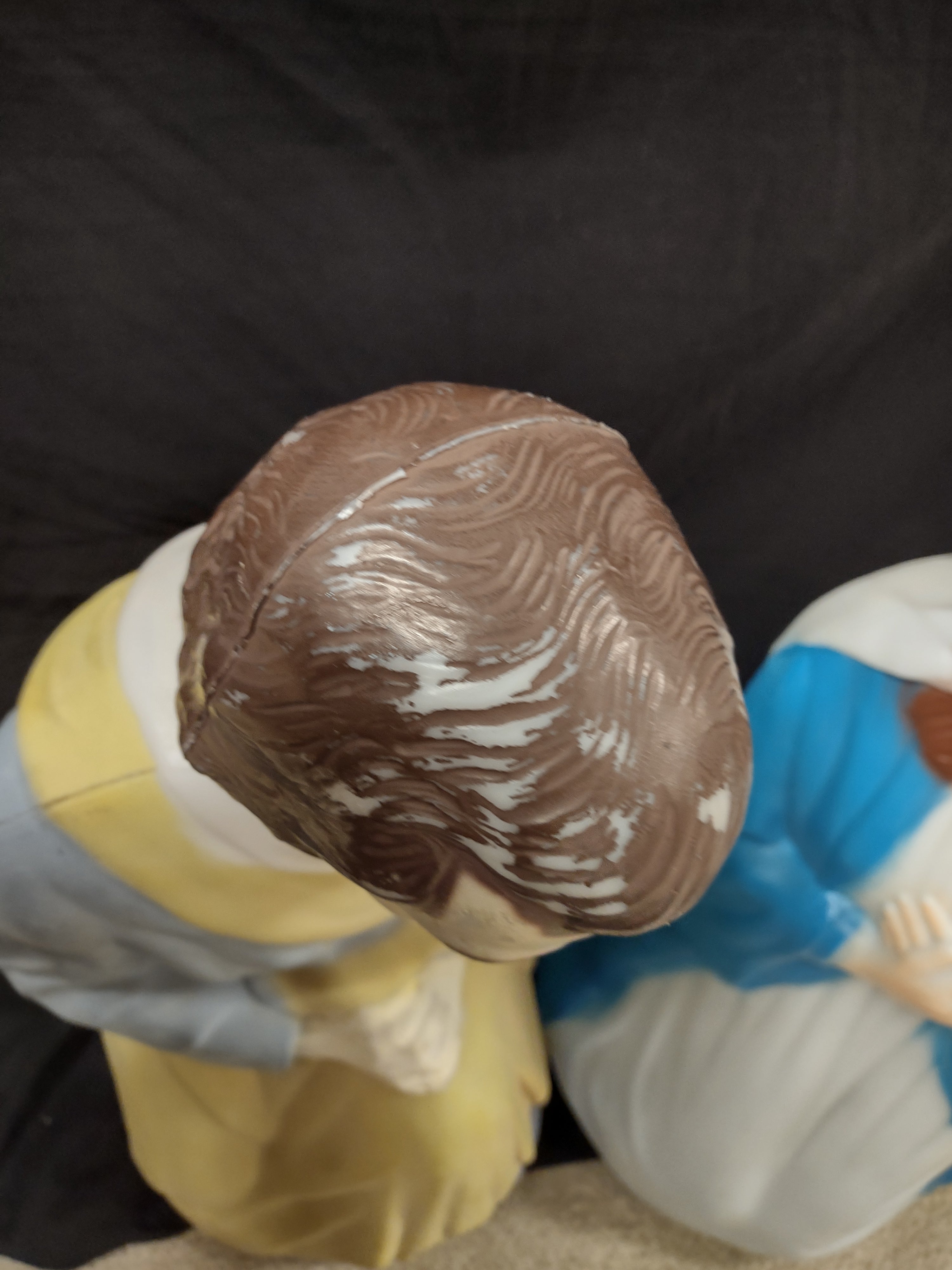 Vintage Christmas Nativity Mary Joseph Blow Mold Light Up (lot 1310)