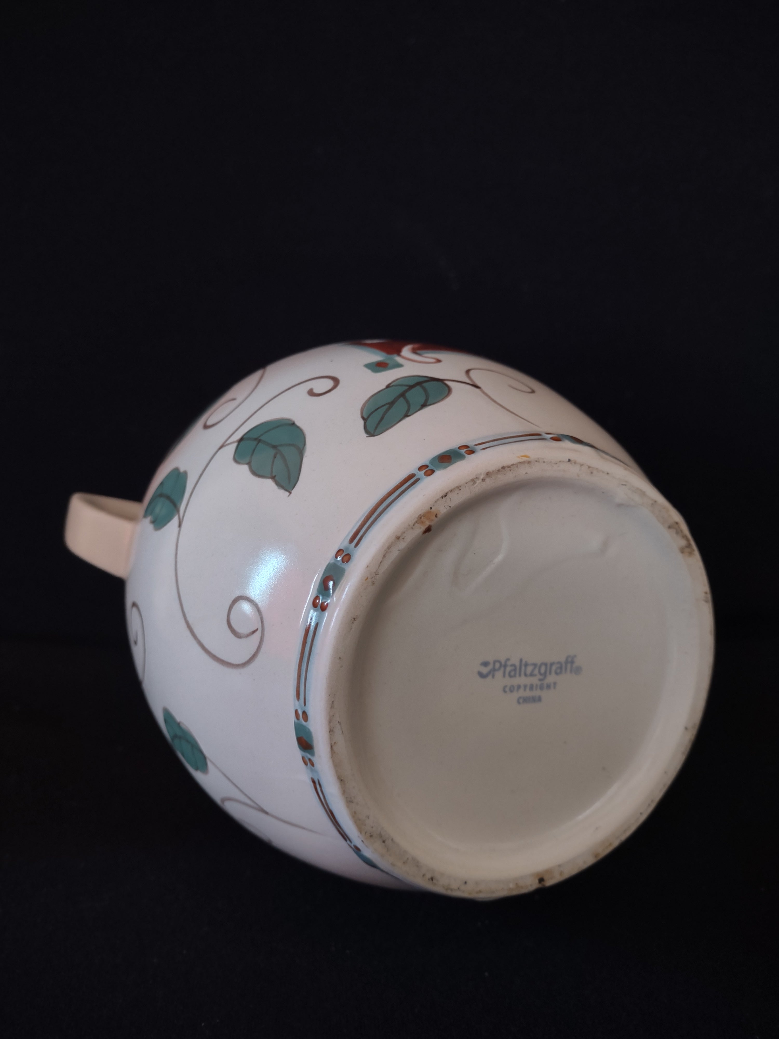 Vintage Pfaltzgraff USA 8-1/2" Tall Canister Cookie Jar Mission Flower (lot 5273