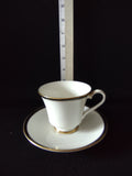 Vintage Minton Saturn Black Tea Cup Saucer Bone China Black Gold (Lot 5492)