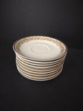 Haviland Limoges 7 x Saucer 5-1/2" Four Leaf Flower Green Red (lot 529)