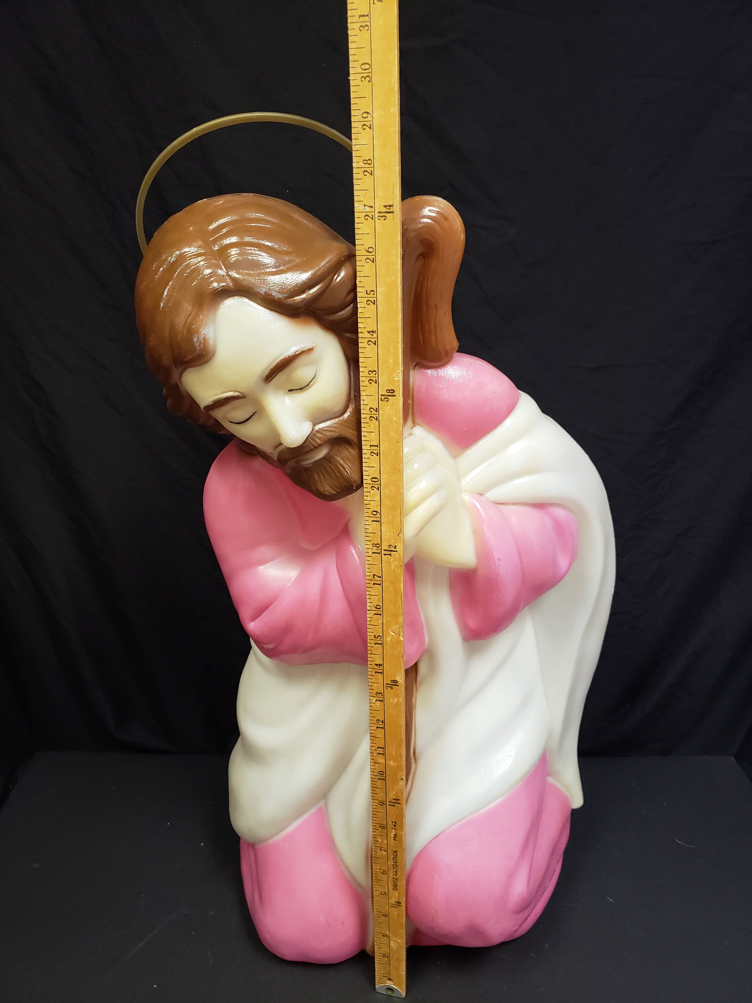 Vintage Christmas Nativity Outdoor Joseph with Halo Blow Mold 27" (lot 2253)