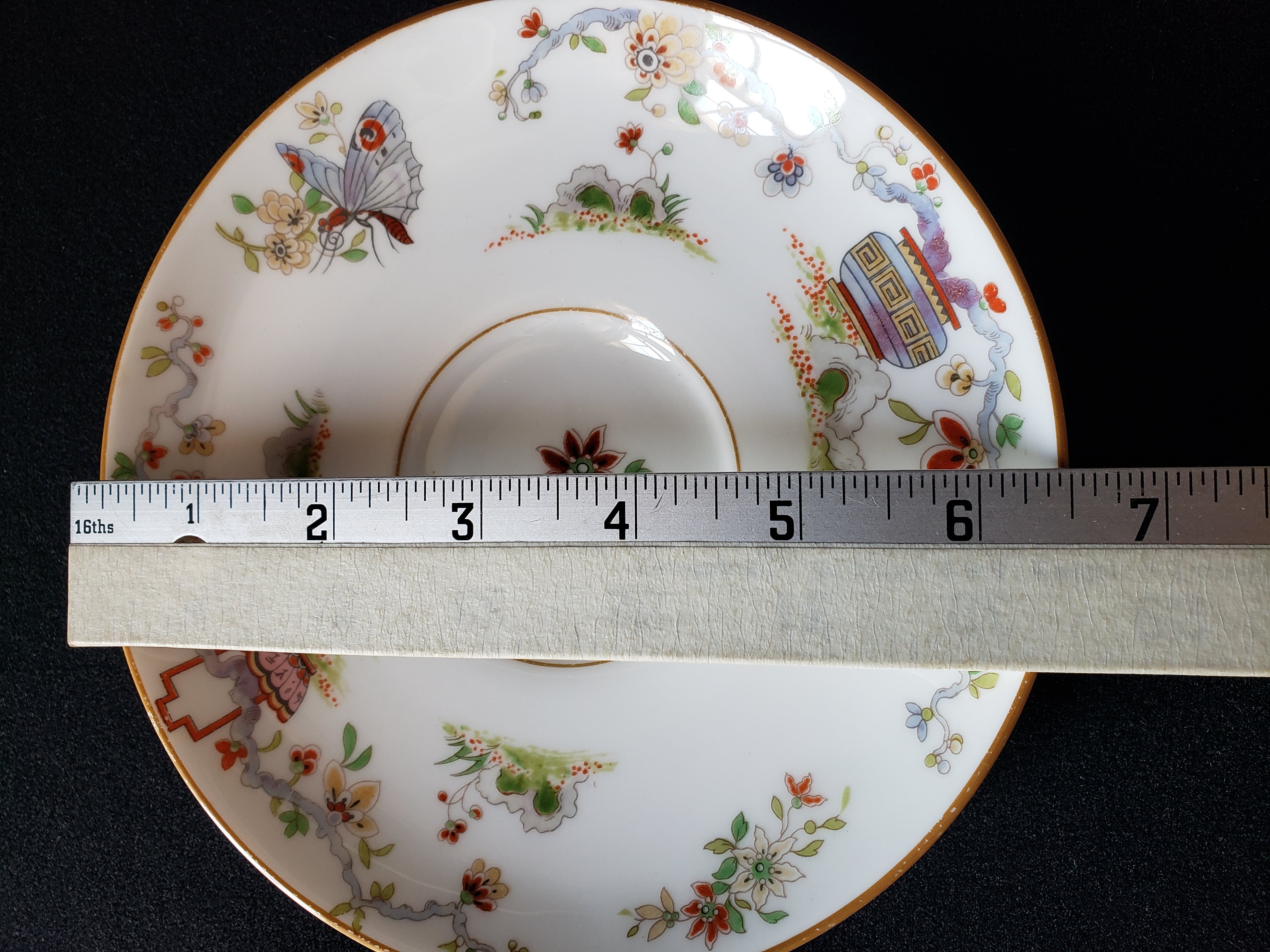 Vintage Royal Worcester Higgins Seiter Butterfly Tea Cup Saucer (lot 2121)