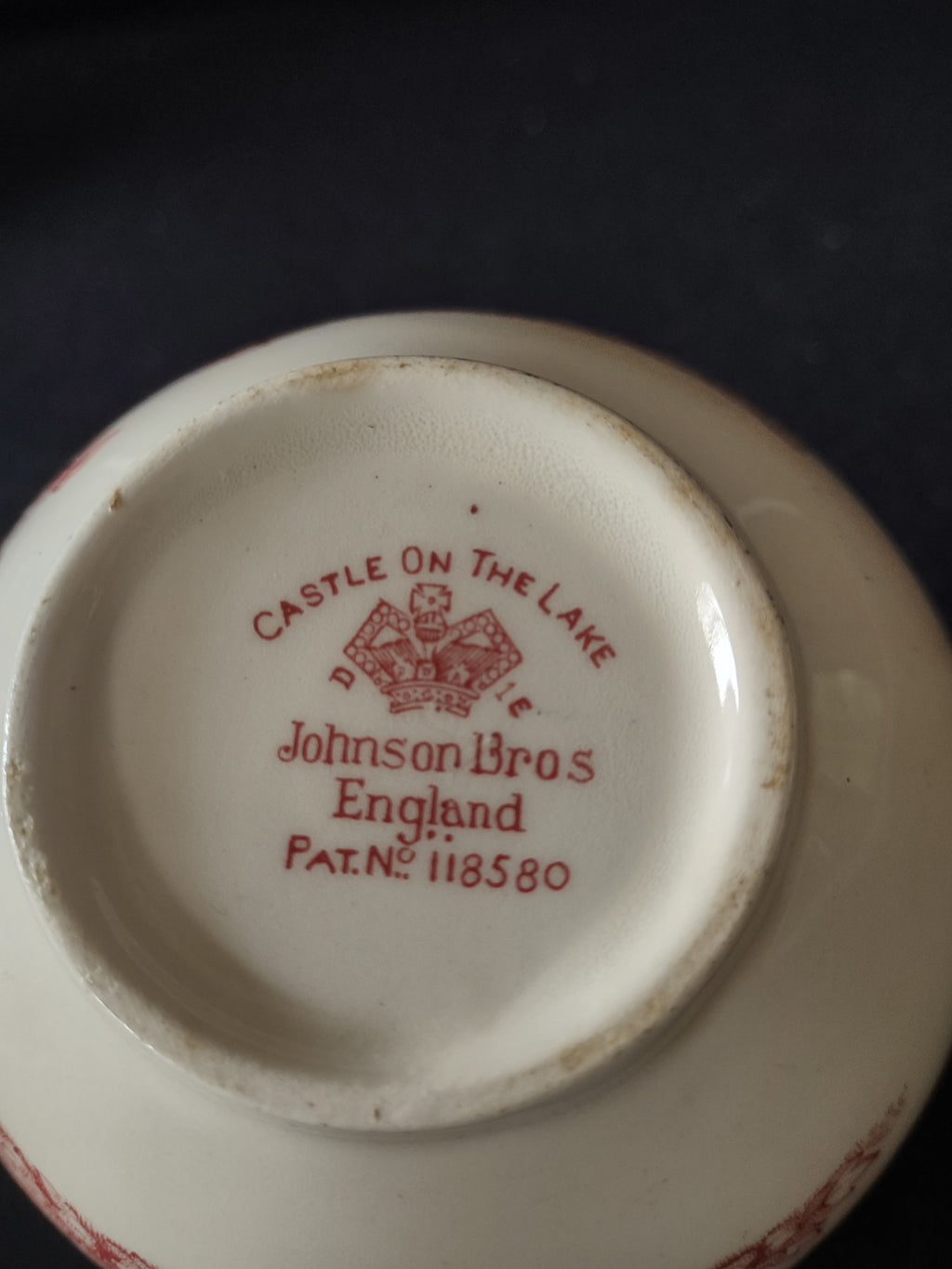 Vintage Johnson Brothers Creamer Open Sugar Bowl Castle On The Lake (Lot 5544)