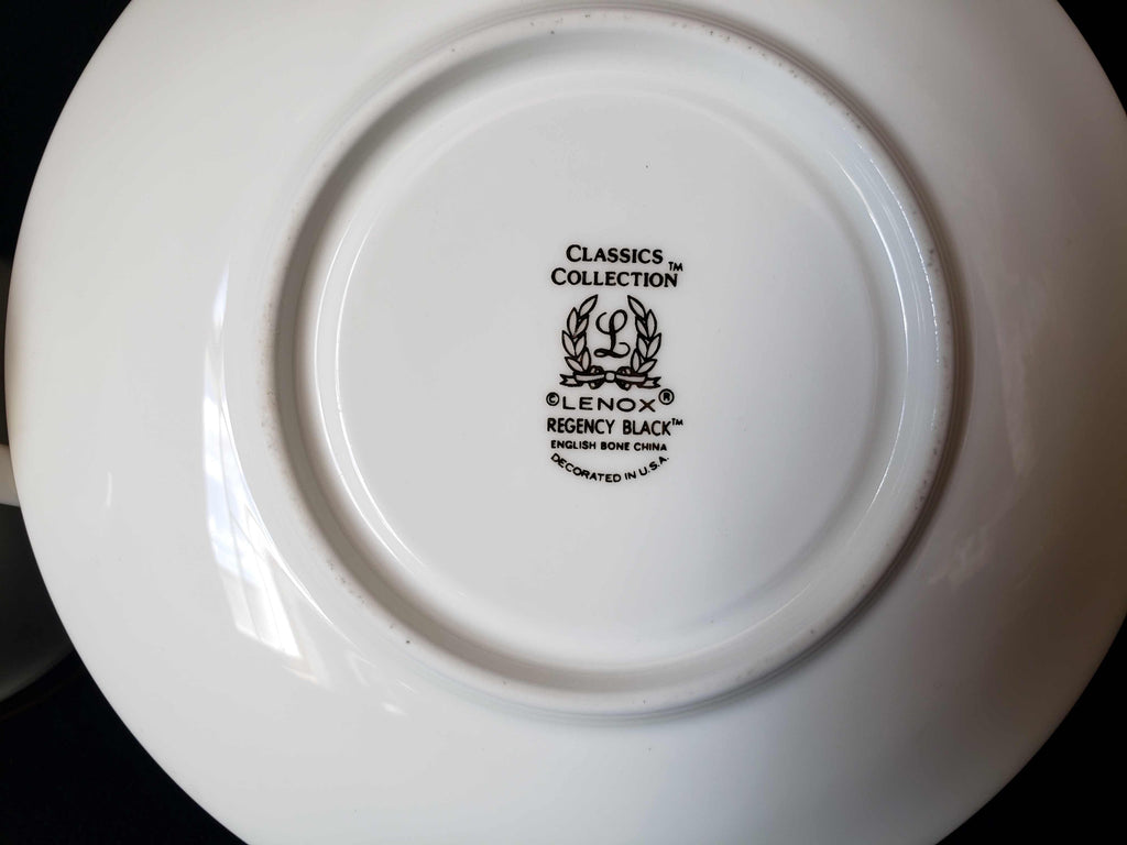 Vintage Lenox Regency Black Tea Cup with Saucer (lot 1934)