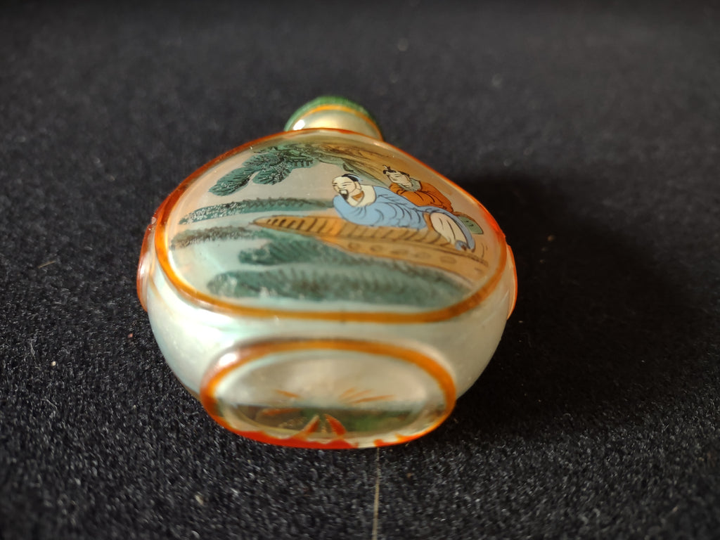 Vintage Chinese Inside Painted Snuff Bottle With Stopper (Lot 5345)