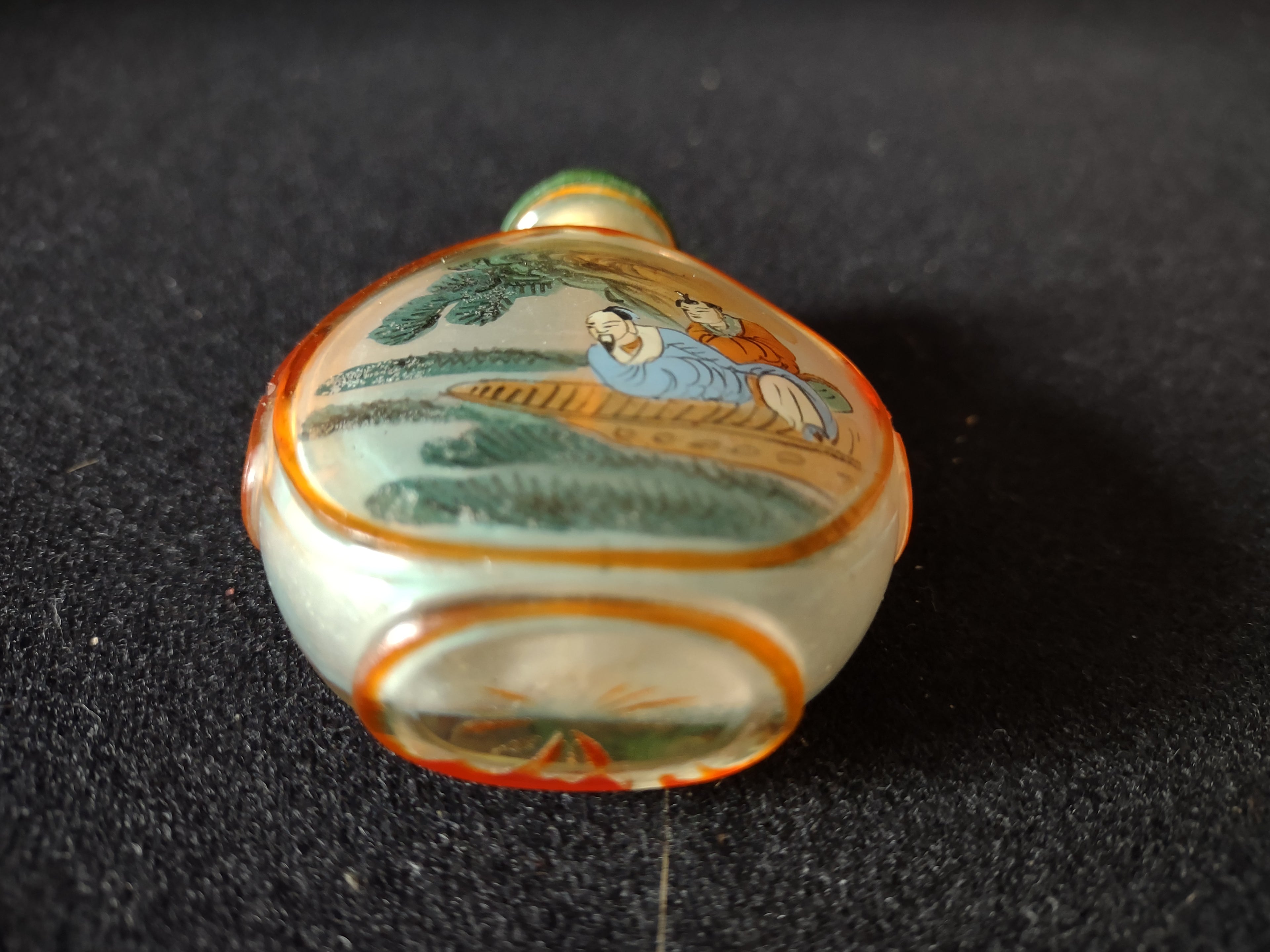 Vintage Chinese Inside Painted Snuff Bottle With Stopper (Lot 5345)