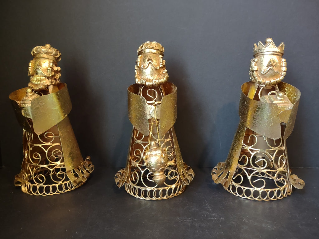 Christmas Set 3 Wiseman Gold Color 8" (lot 1458)
