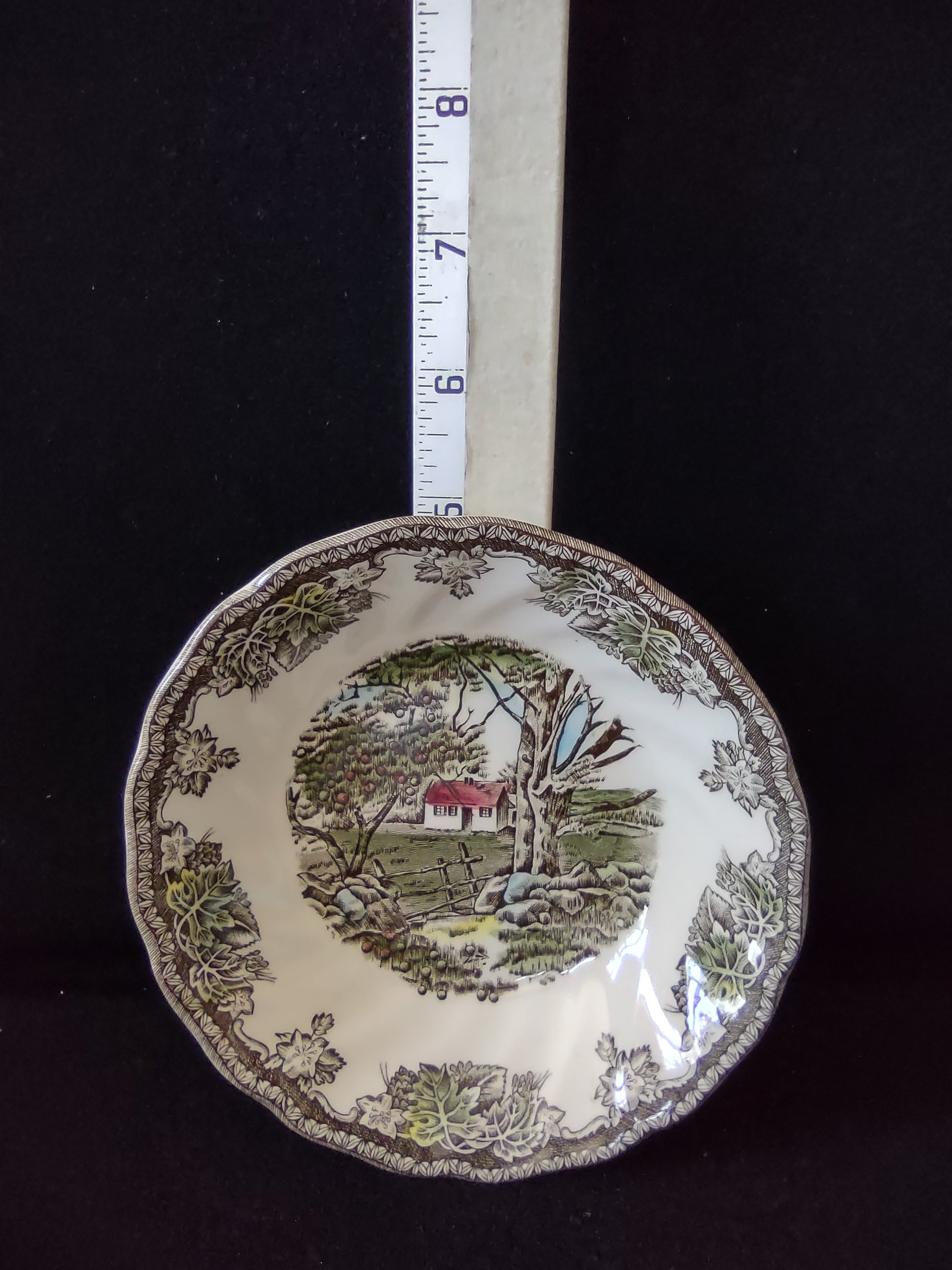 Vintage Johnson Bros Fruit Dessert Bowl Ironstone Friendly Village x3 (Lot 5530)