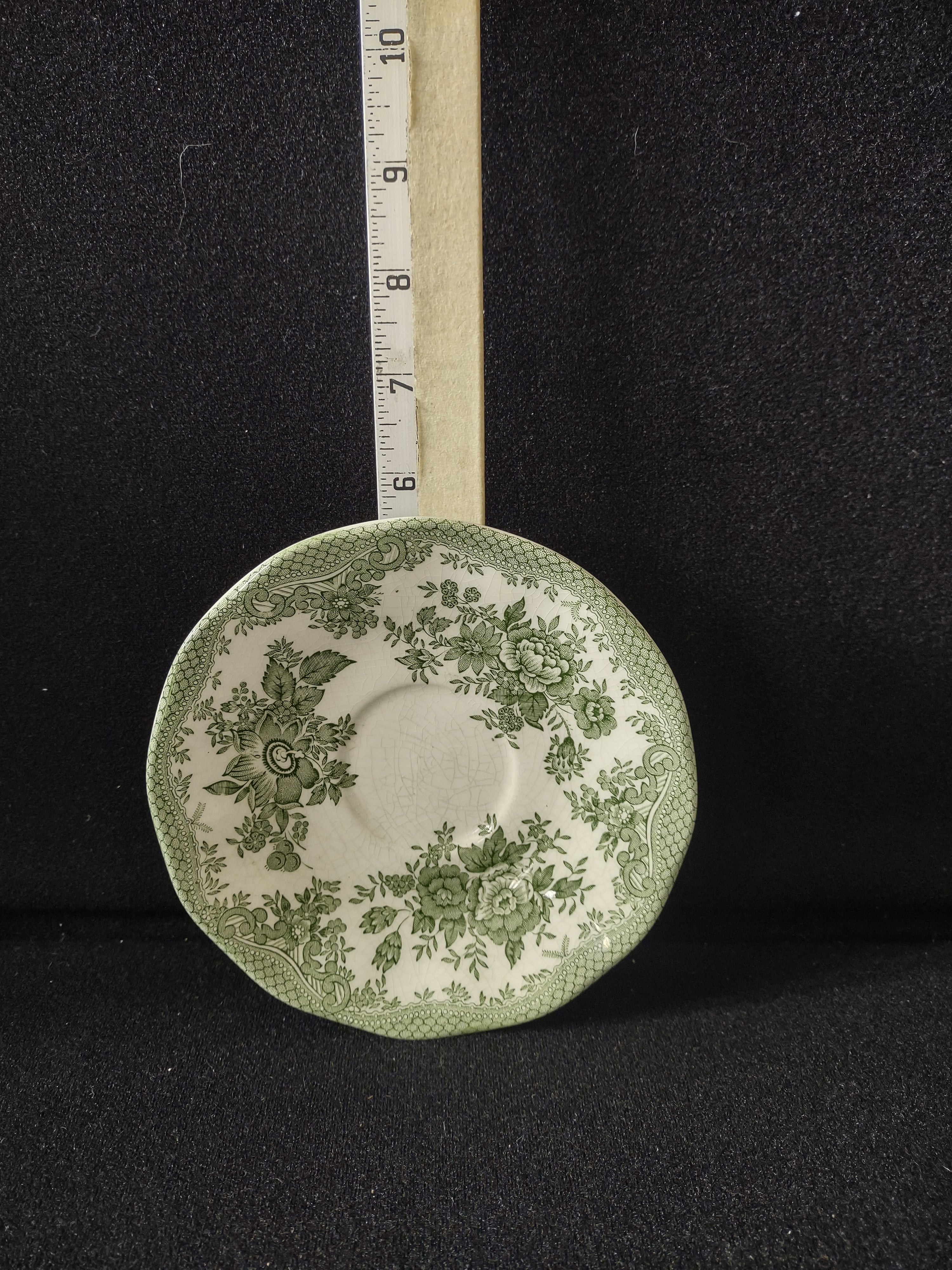 Vintage Enoch Wedgwood Tunstall Saucer Kent Green White (Lot 5662)