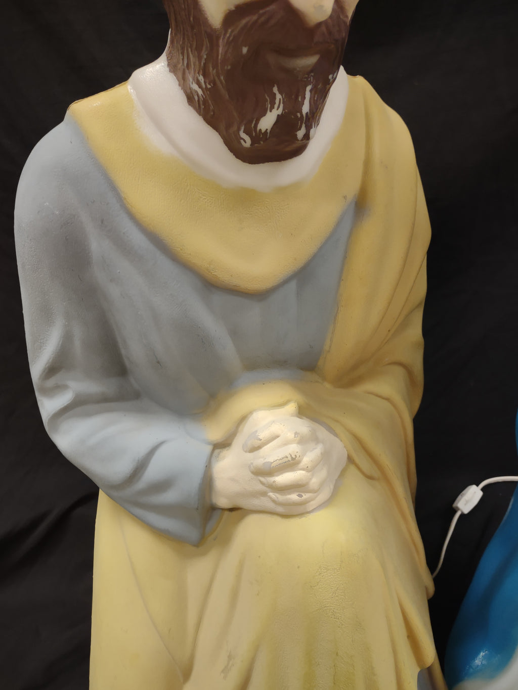 Vintage Christmas Nativity Mary Joseph Blow Mold Light Up (lot 1310)