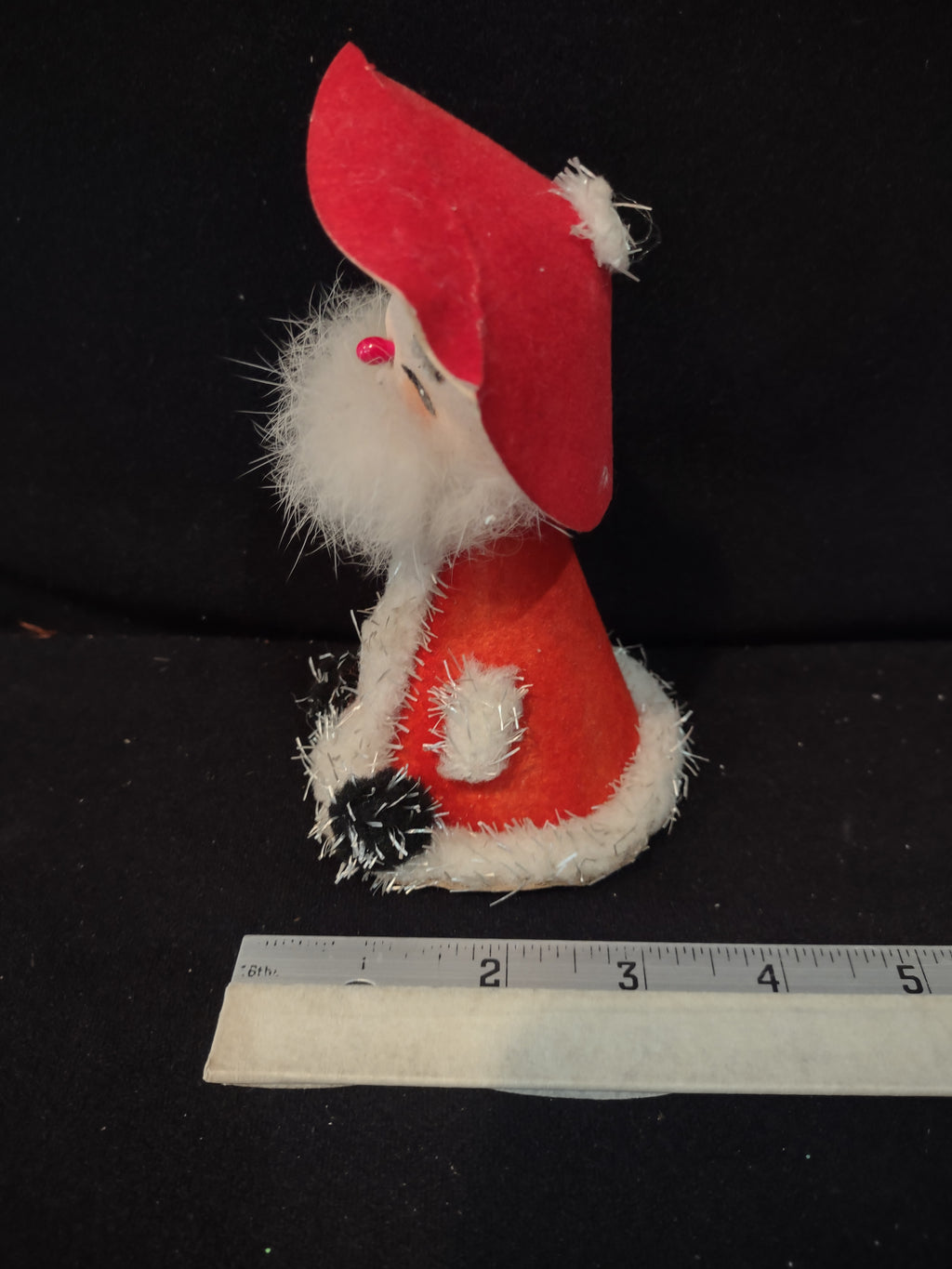 Vintage Flocked Small 5" Santa Claus Japan Christmas (Lot 3951)
