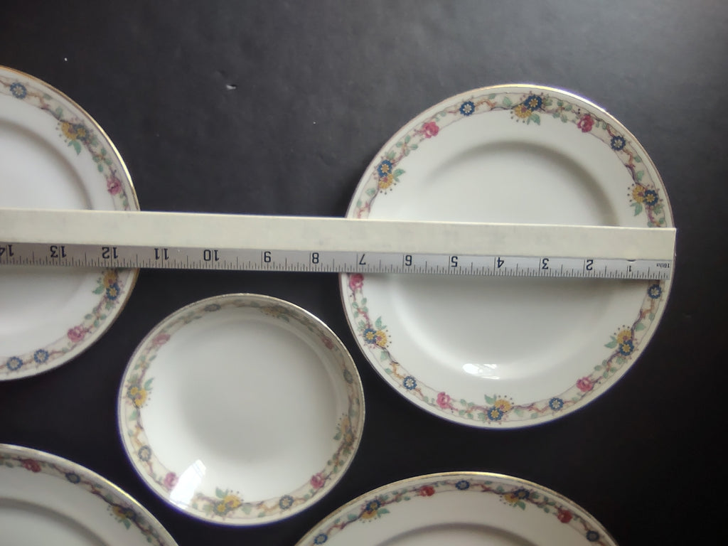Depose Ahrenfeldt Limoges Dinner Dessert Bread Plate Pink Yellow Rose Gold (861)