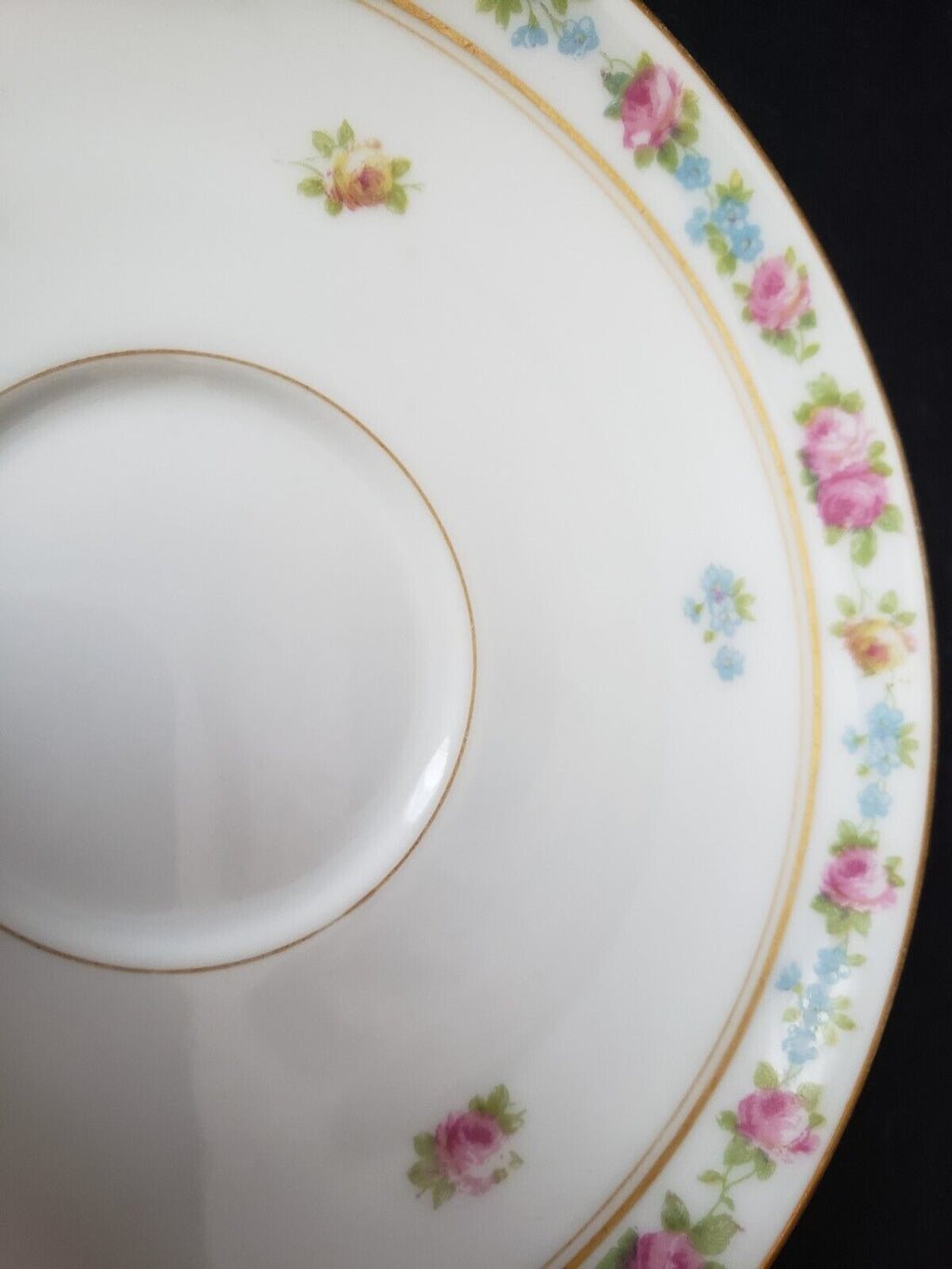 Depose Ahrenfeldt Limoges Reizenstein Saucer Pink Yellow Rose Gold Trim lot 616