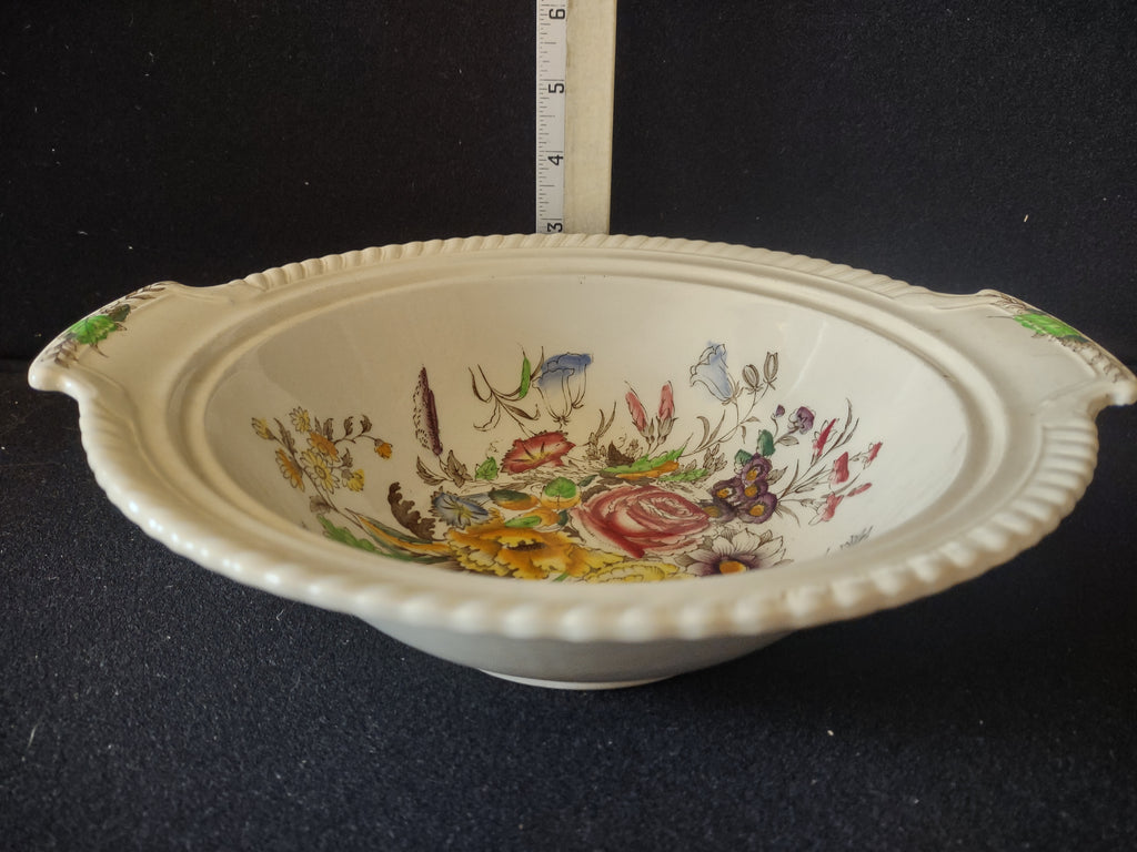 Vintage Johnson Bros Garden Bouquet Ironstone England Serving Bowl (lot 5616)