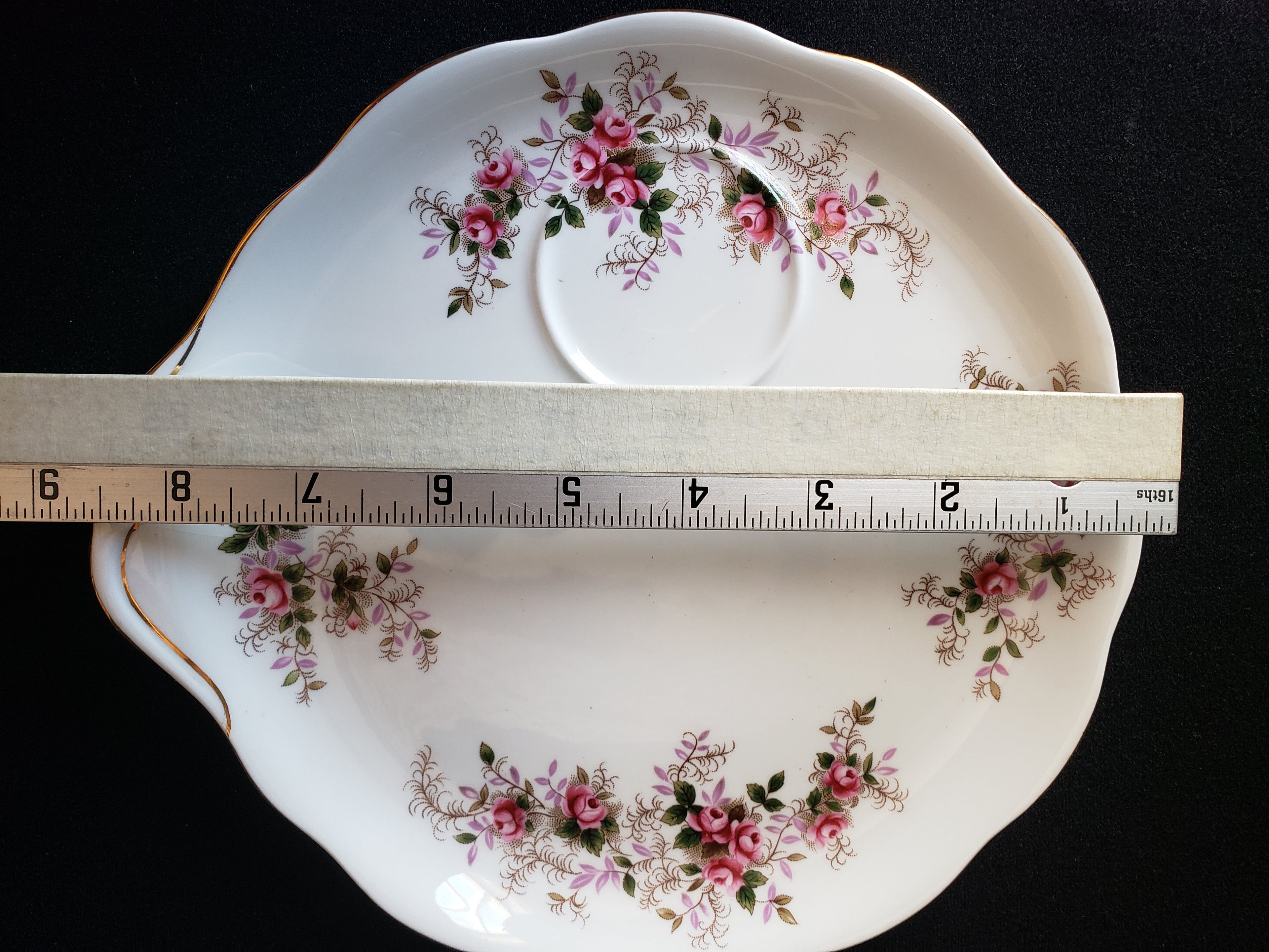 Vintage Royal Albert Dessert Plate Lavender Rose Gold Trim (lot 2044)