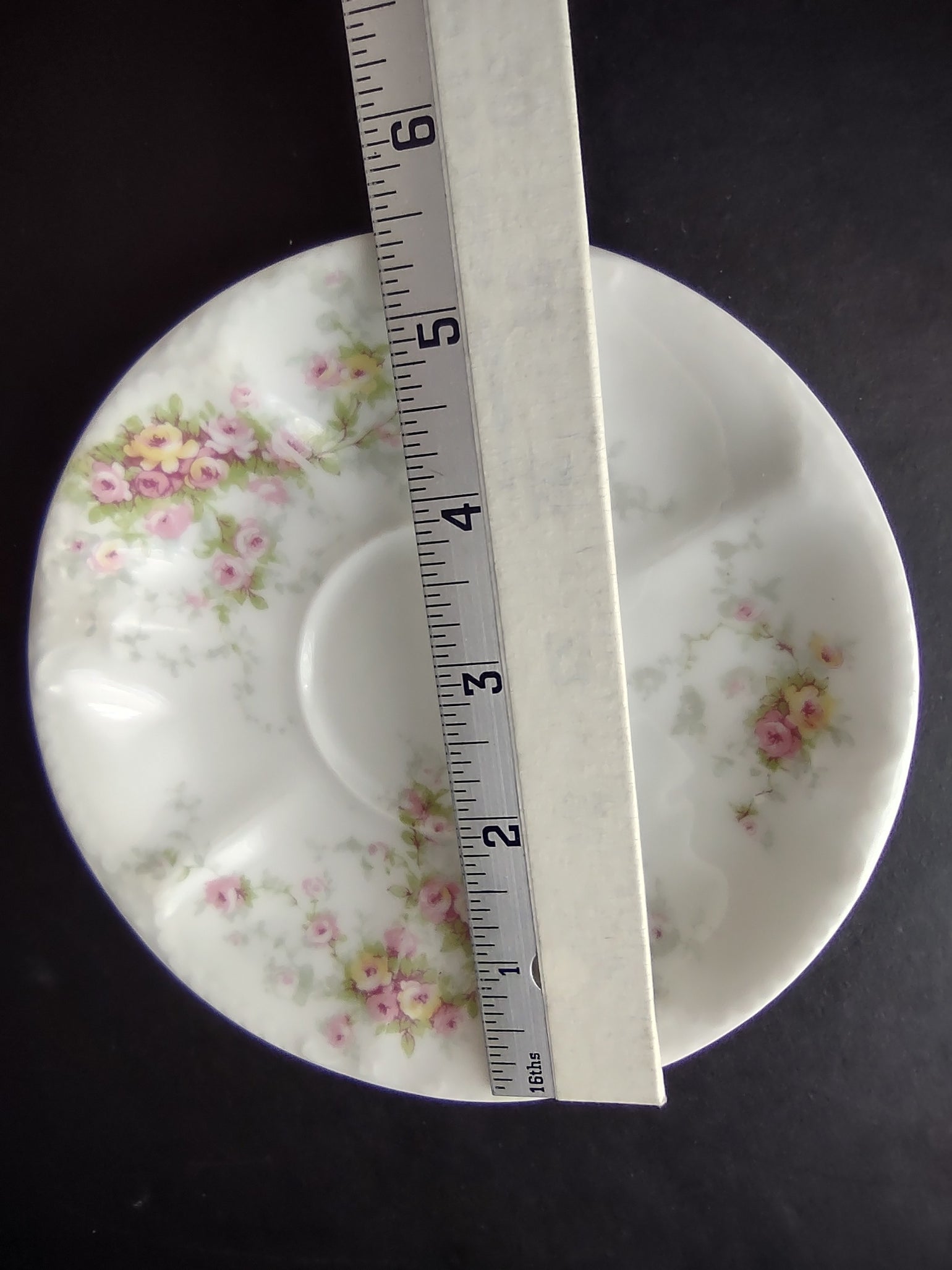 Haviland Limoges 5-1/2" Saucer ONLY Pink Yellow Rose (lot 846)