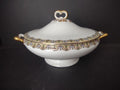 Wm Guerin France Limoges Round Soup Tureen Yellow Gold Trim (lot 532)