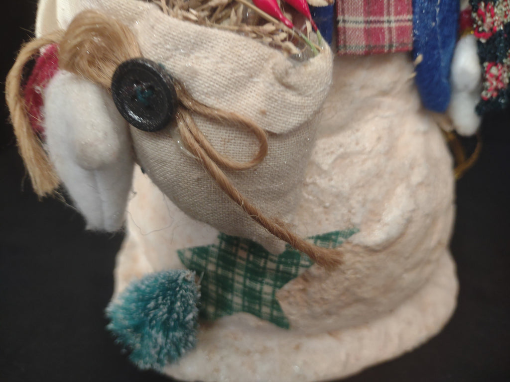 Christmas Snowman Tinsel Blue Small Tree Decor (lot 1278)