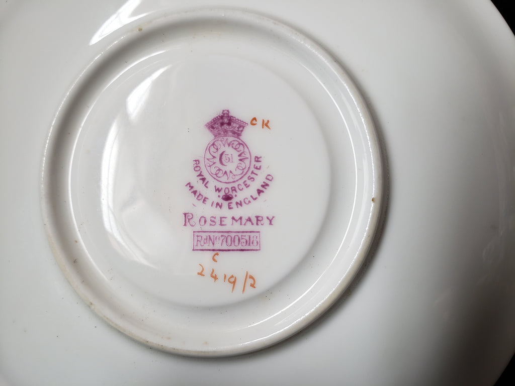 Vintage Royal Worcester Rosemary Saucer ONLY 5-7/8" (lot 2090)