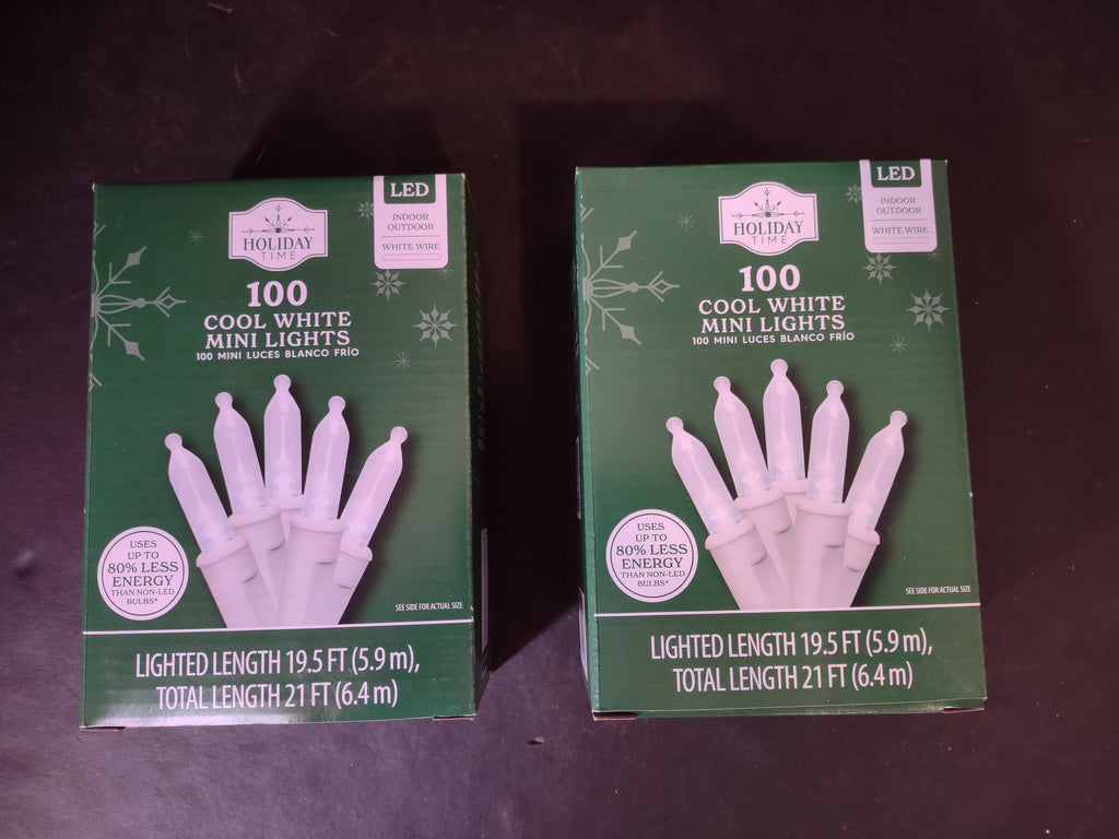 Christmas LED Cool White 100 Mini Lights x 2 (Lot 4267)