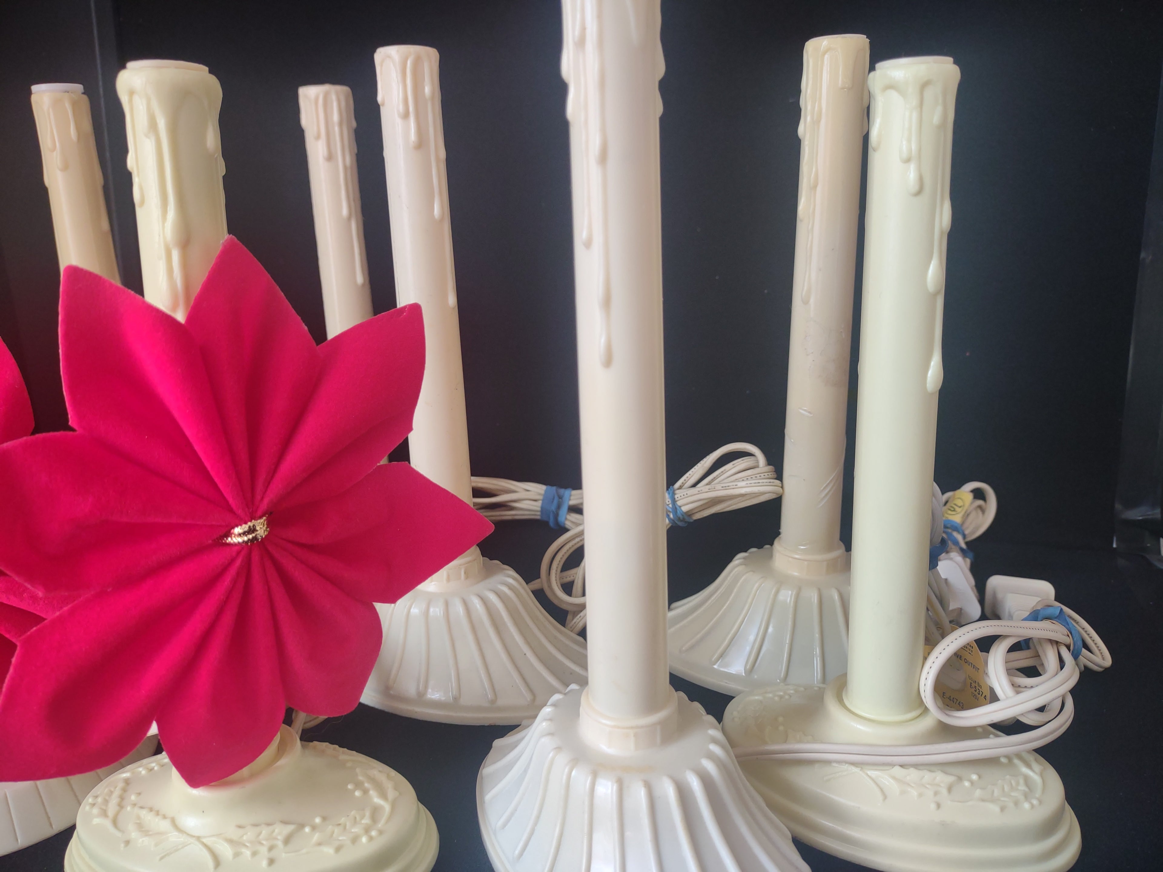 Vintage Set 9 Single Window Electric Drip Candle Candelabra (lot 2342)