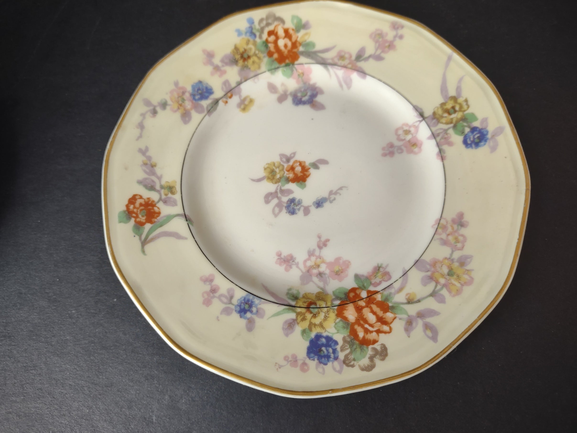 Haviland Limoges Yellow Jewel Tea Cup Saucer Dessert Plate Floral (lot 817)